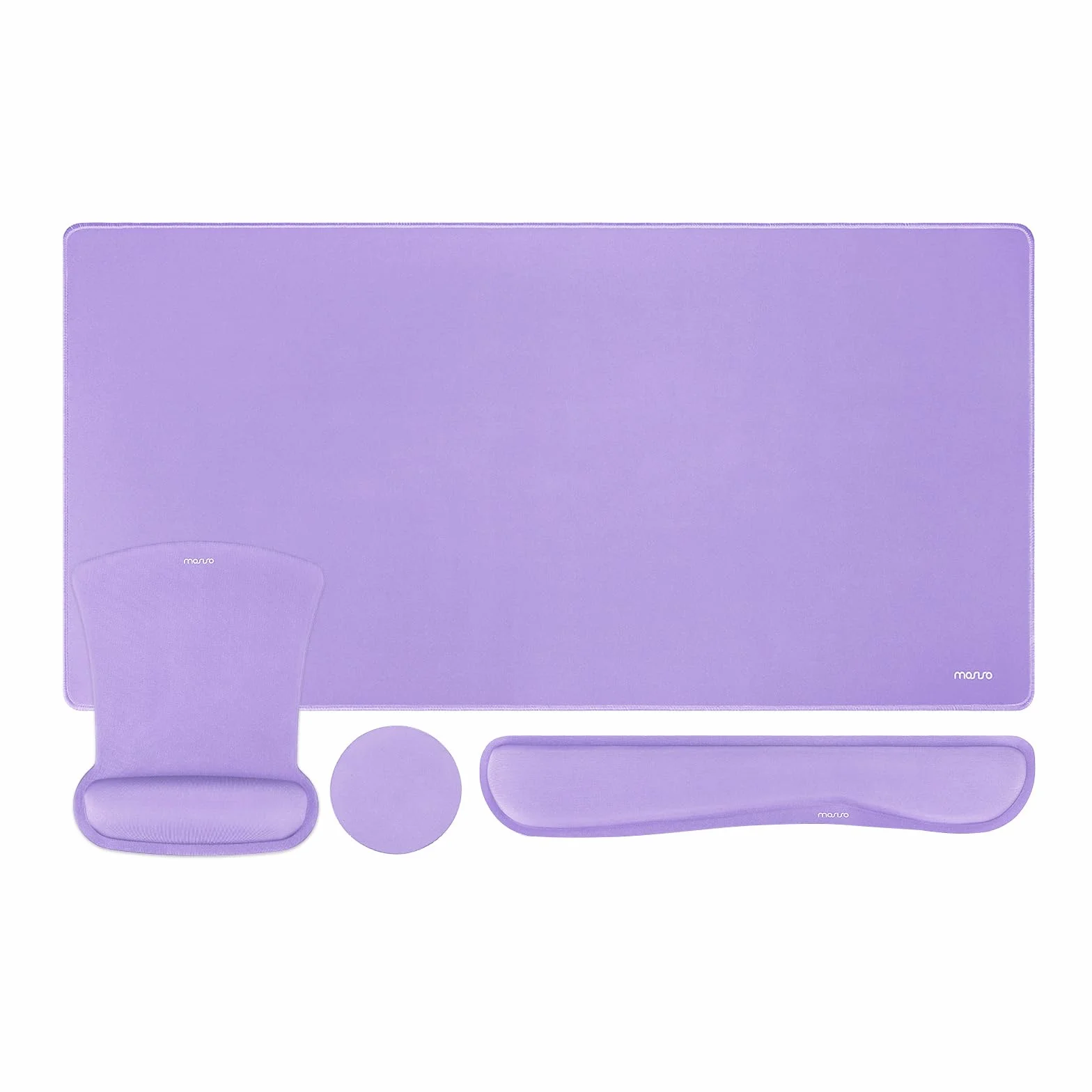 MOSISO Grand Tapis de Souris Gamer avec Repose Poignet, Antidérapant Mémoire Mousse, Violet