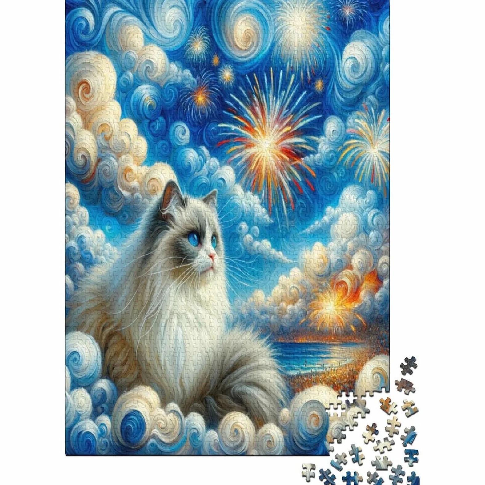 Mignon Le Chat Puzzle 1000 Pièces Adultes - Puzzle Adulte 1000 Pièces - Puzzle À Impression De Haute Qualité - Puzzle Art 1000pcs (75x50cm)