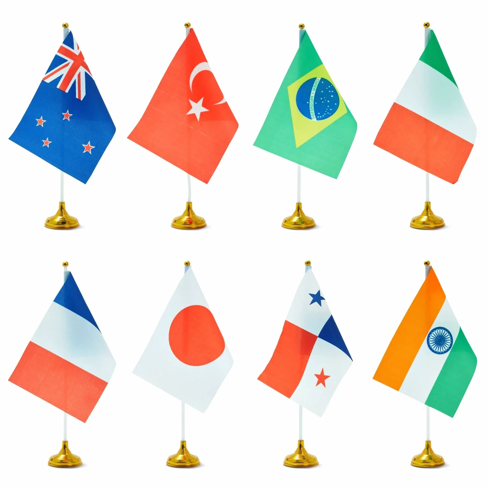 Juvale Drapeaux Pays du Monde Internationaux 21 x 13,9 cm avec Supports 30 cm Paquet de 24