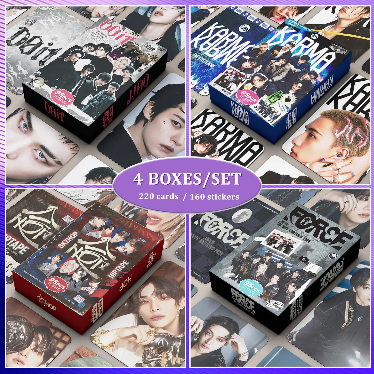SK 5 Star Album Photocard Sticker Set 380 Stück K-Pop Cartes de Collection Lomo Karten Cadeau