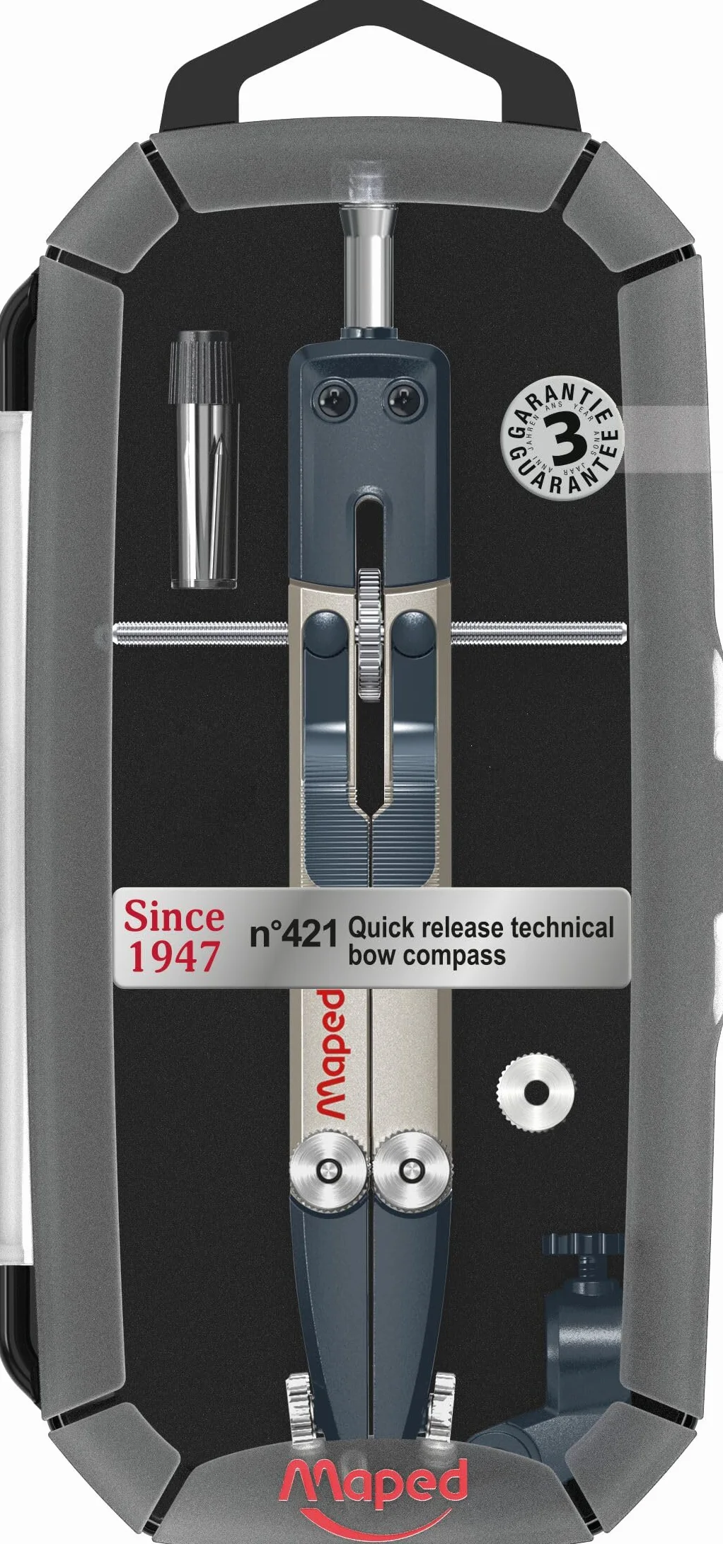 Maped Compas Technique Métal n°421 Balustre à Réglage Rapide de Précision
