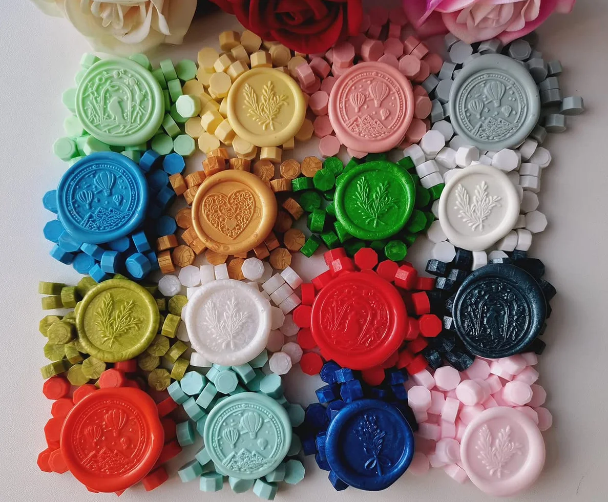 PORXFLY Perles de Cire à Cacheter 400 Pièces pour Sceau, Idéales pour Invitations de Mariage (Bleu saphir)