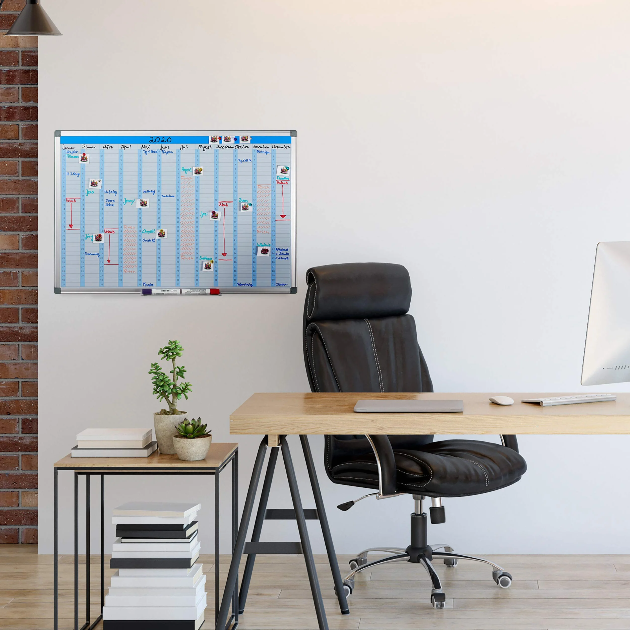 Relaxdays Tableau magnétique effaçable organiseur mensuel 60 x 90 cm blanc