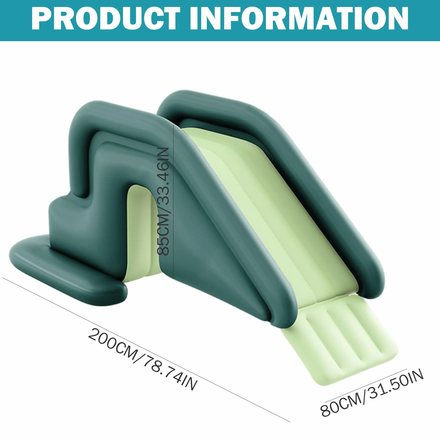 Toboggan de Piscine Gonflable en PVC avec Pompe à air pour Cour extérieure et intérieure, 78, 7 x 31, 5 x 33, 5 Pouces