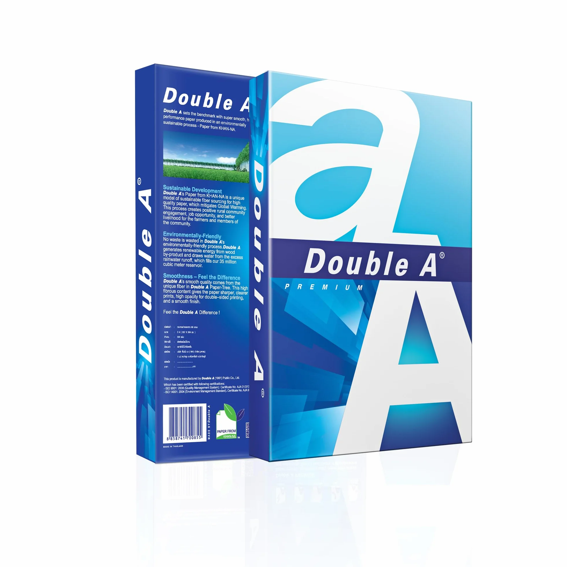 Double A Papier A4 80 g/m² Blanc Lot de 10 Ramettes 250 Feuilles