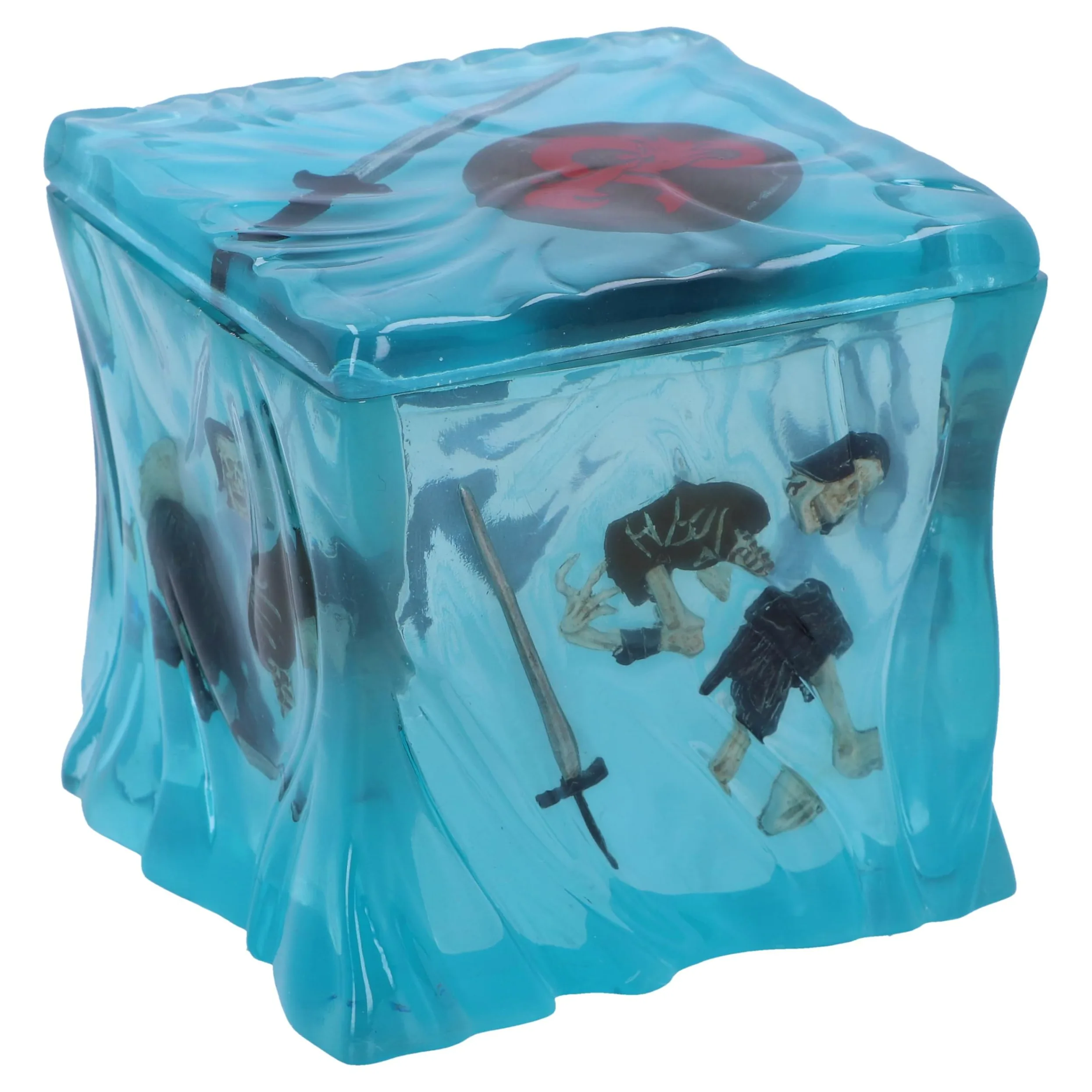 Nemesis Now Dungeons & Dragons Gelatinous Cube Boîte à dés 11 cm Résine Bleu Produit sous licence officielle D&D Boîte à dés gélatineux translucide, coulée dans la meilleure résine, peinte à la main