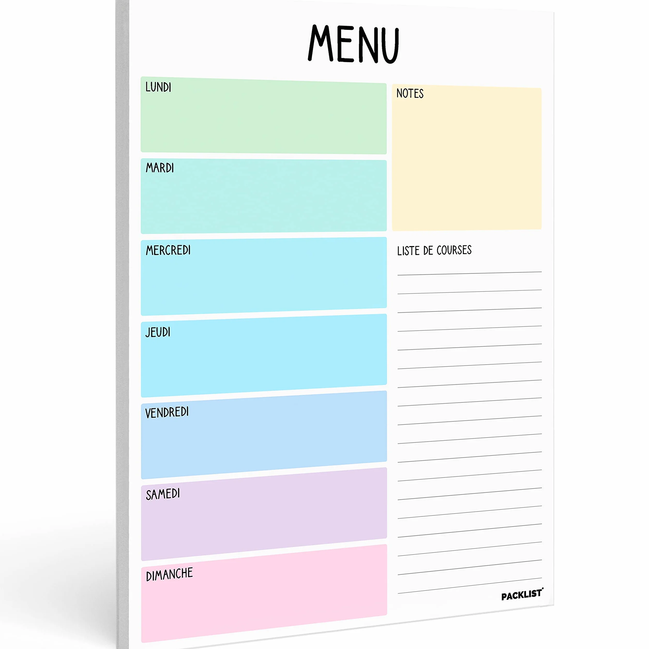 Planificateur de Repas Hebdomadaire et Liste de Courses 52 feuilles Bloc Planification Alimentation Saine