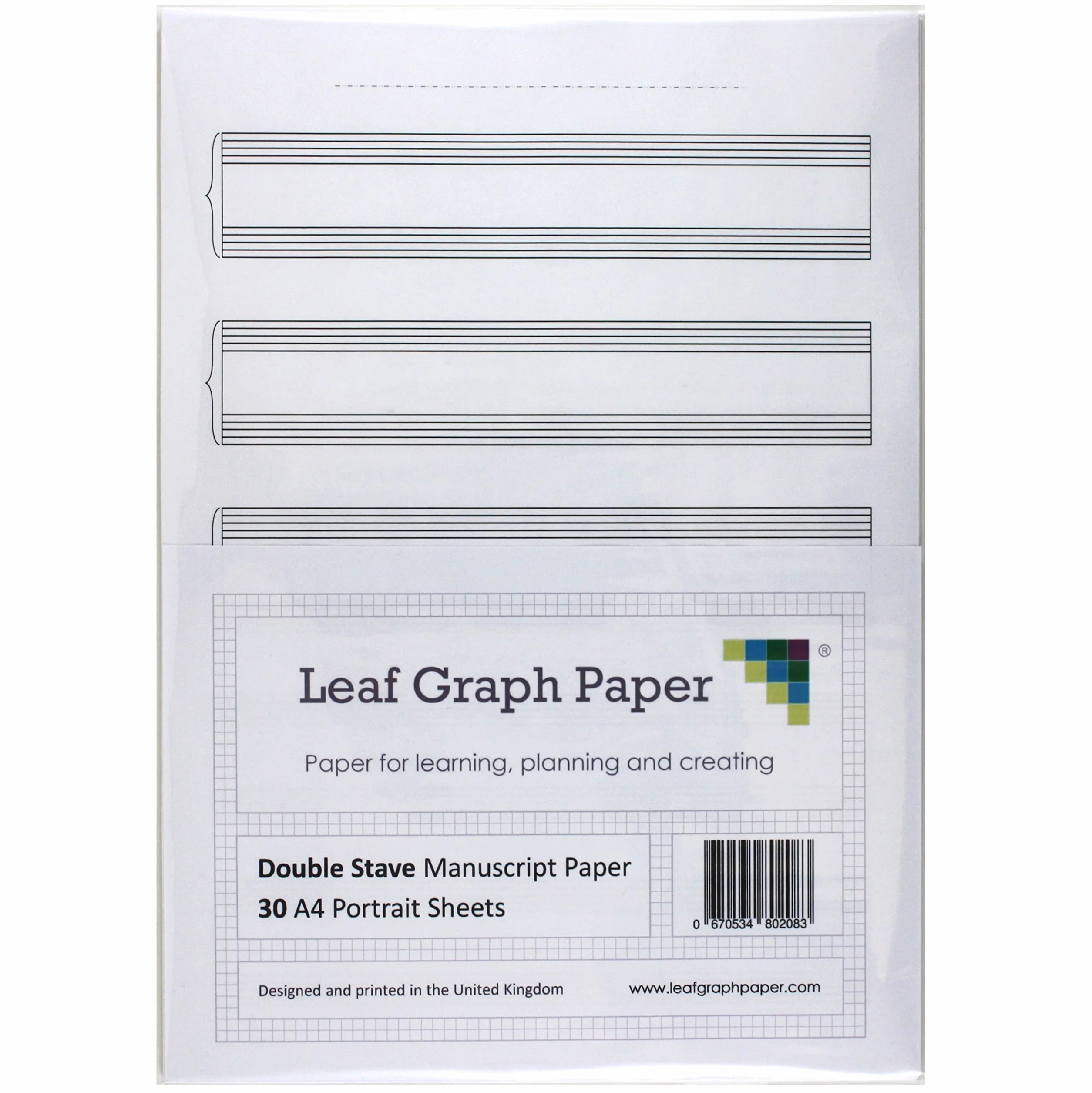 A4 Musique Manuscript Papier – 30 Feuilles Mobiles Double Personnel