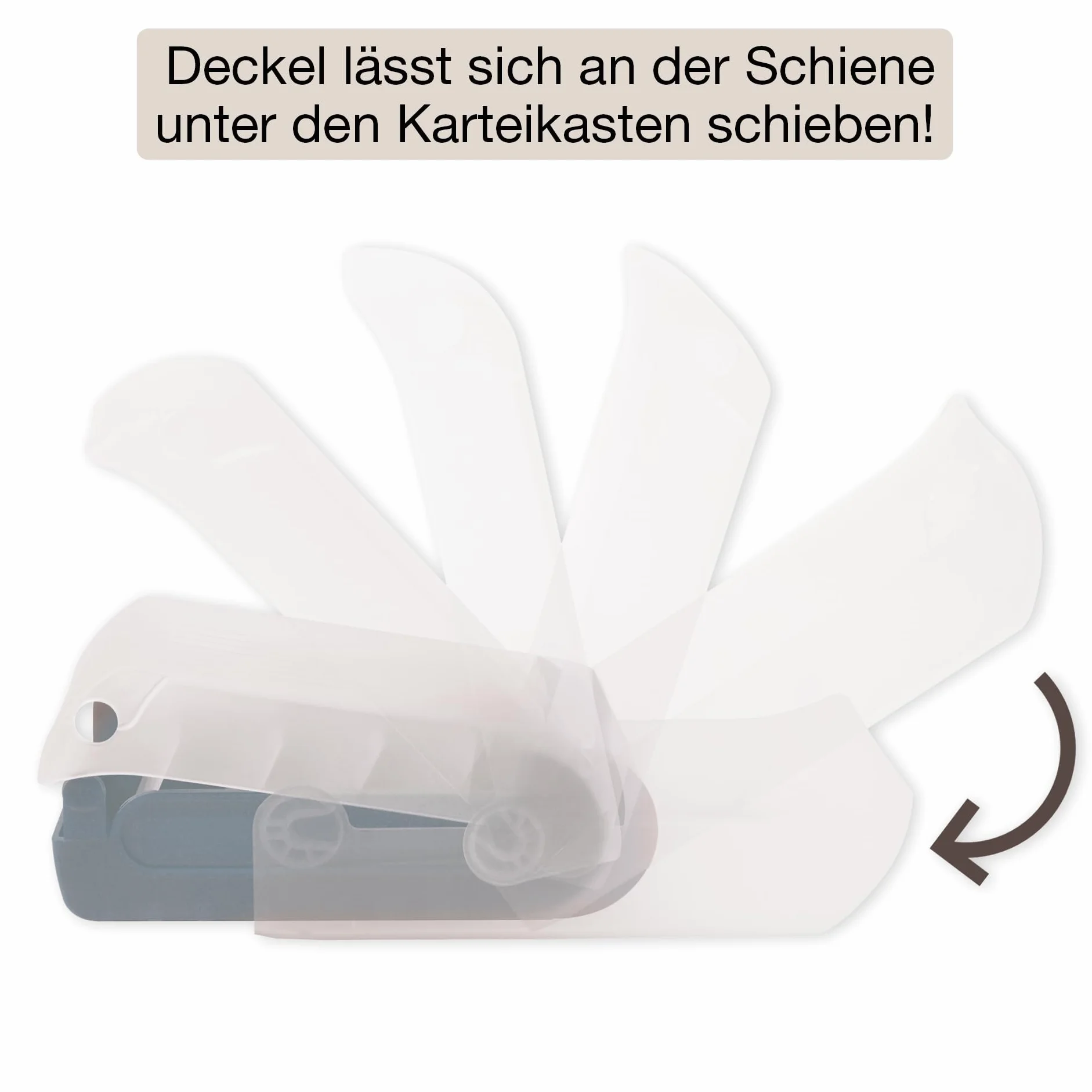 TimeTEX Boîte à fiches en plastique A8 semi-transparente avec couvercle rétractable 5 compartiments 20 x 9 x 6,5 cm noir