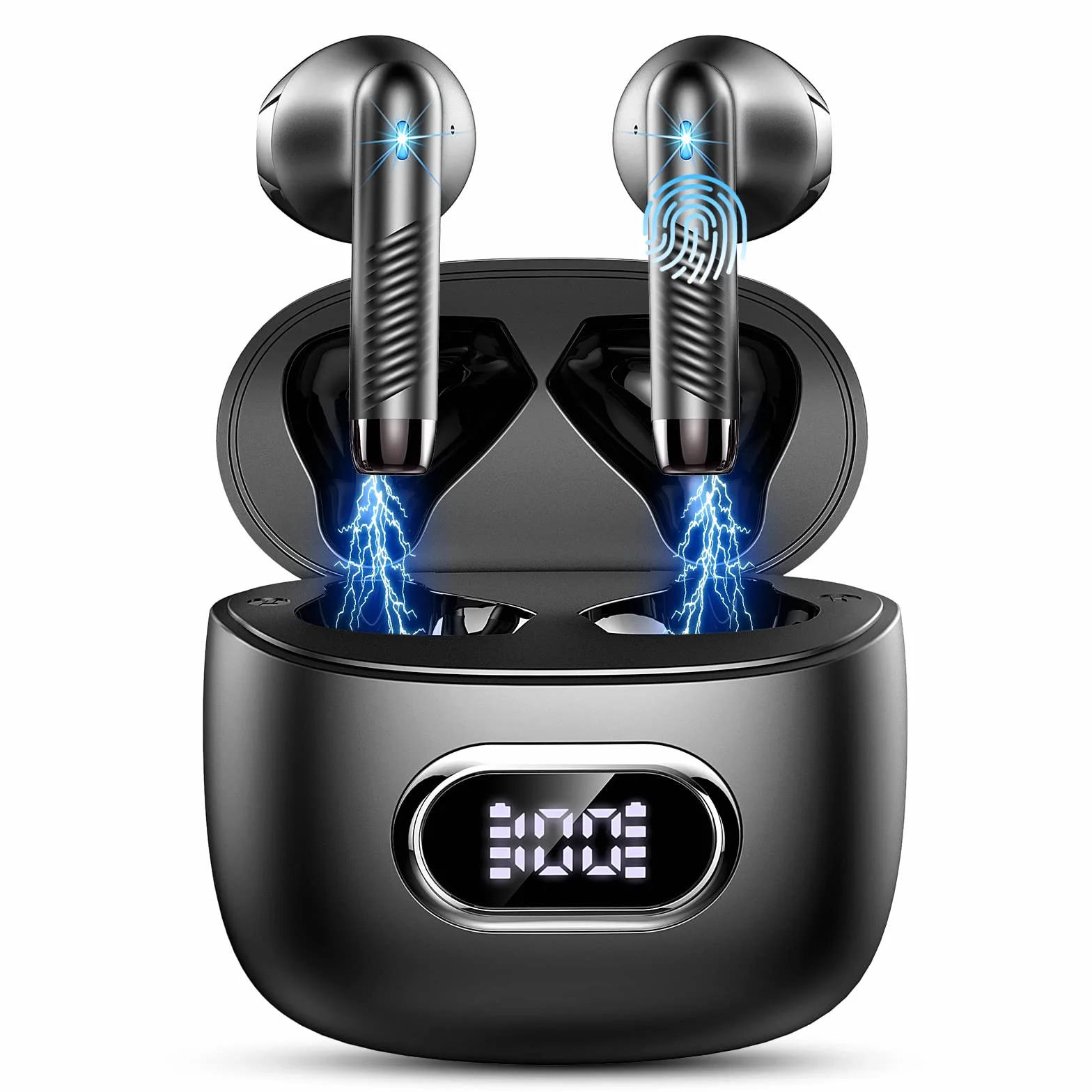 Ecouteur Traducteur Instantané Sans Fil Bluetooth 5.4 49H 164 Langues 3 en 1 Noir