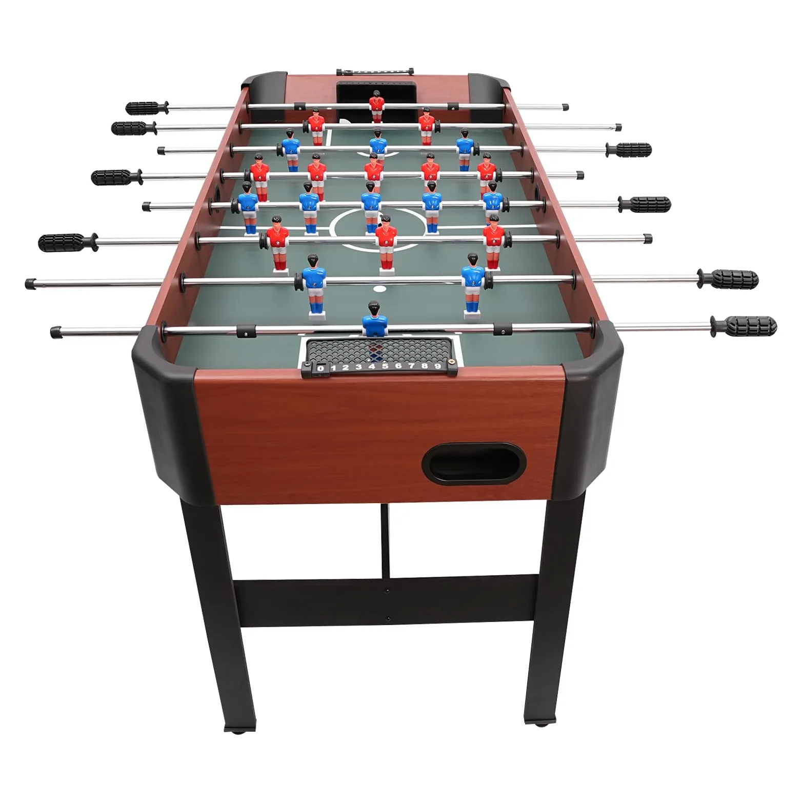 Baby-Foot 120cm sur Pied, Table de Football à 8 Barres pour 2 à 4 Joueurs | Jeu 1 contre 1 ou 2 contre 2, compteur 9 points, poignées antidérapantes et patins stables pour maison ou salle de jeux