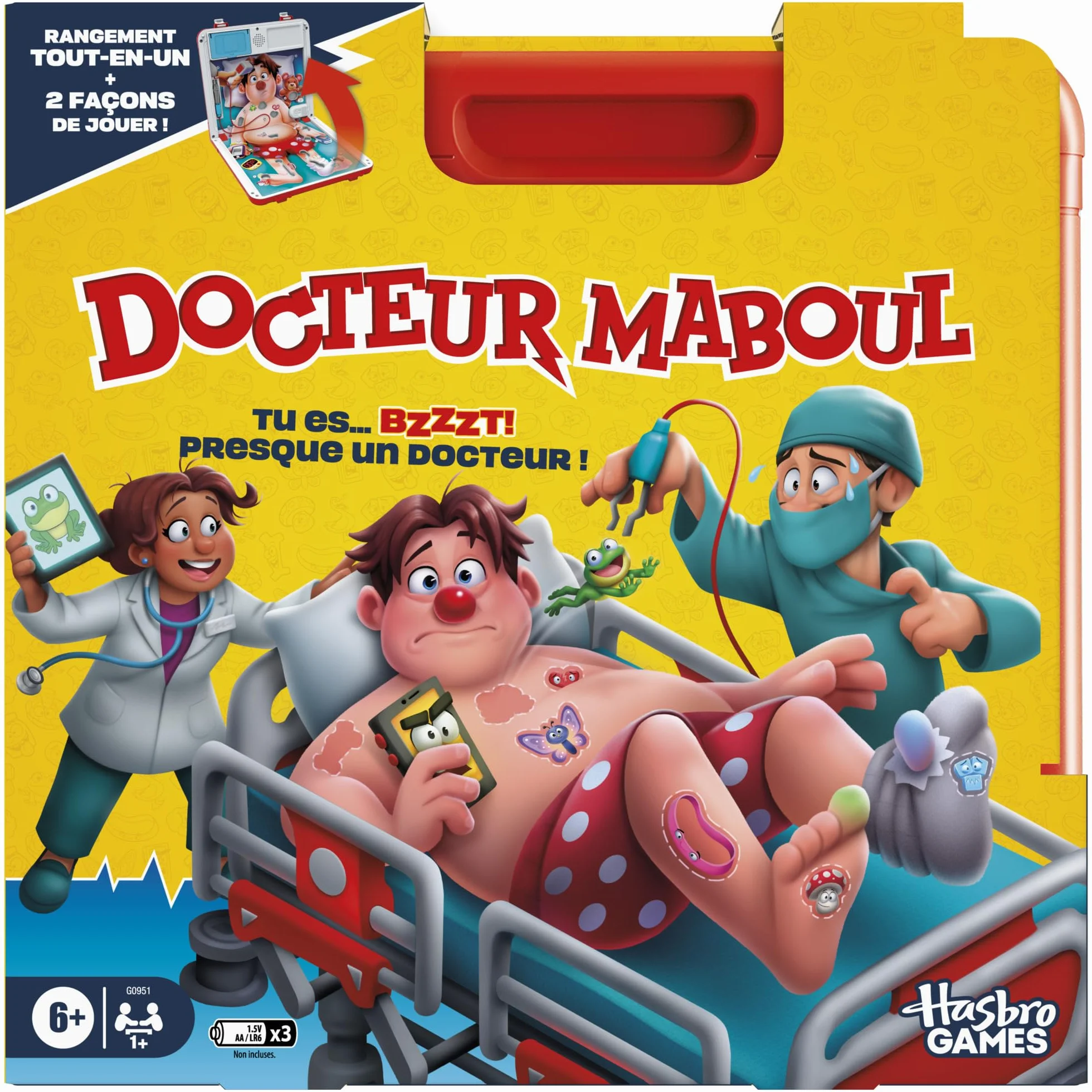 Hasbro Gaming Docteur Maboul, Jeu de Plateau Électronique avec Mallette de Transport Tout-en-Un - Version Française