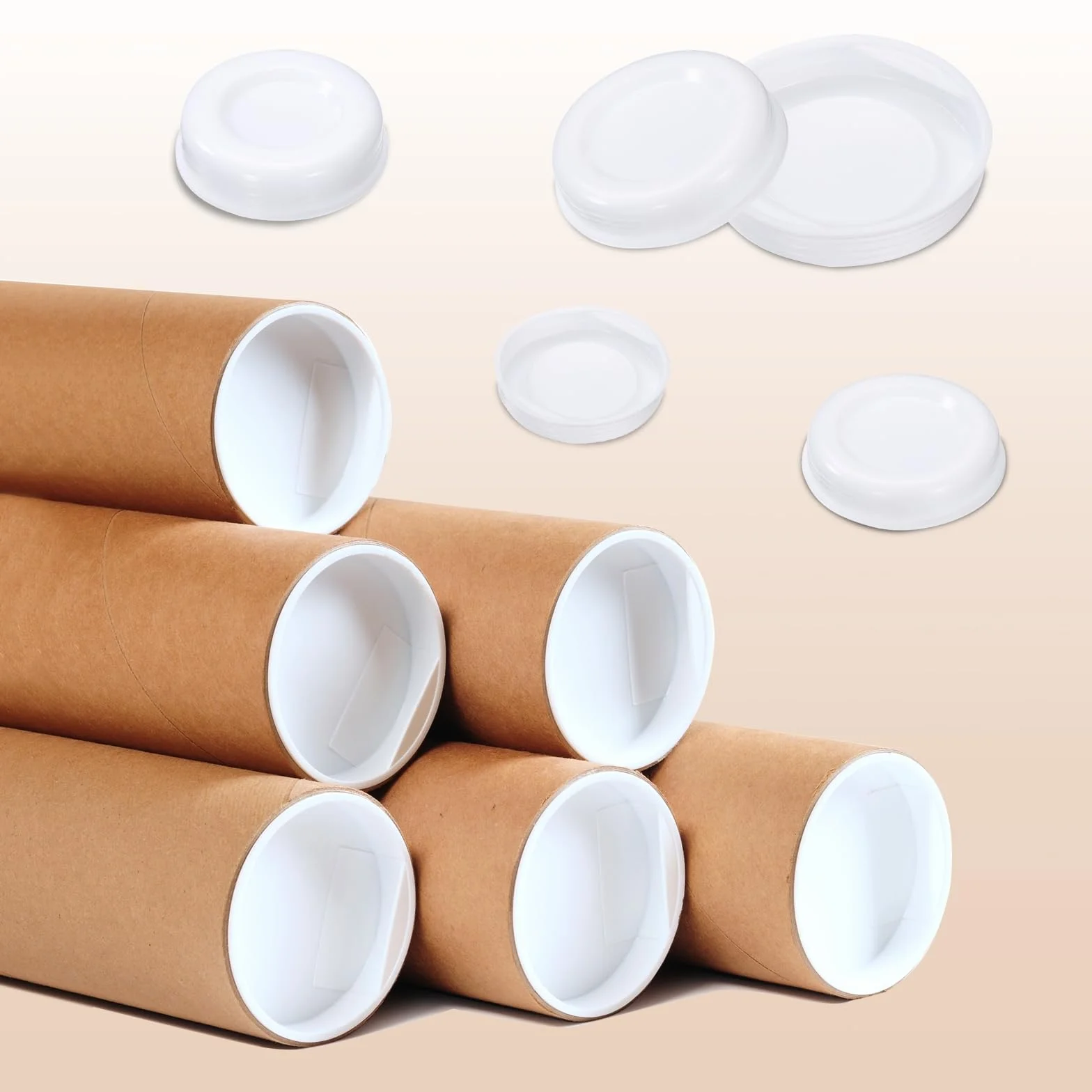 QUARKZMAN 100Pcs Embouts de Tube d'Expédition en Carton de 2" Ronds Protection Plastique