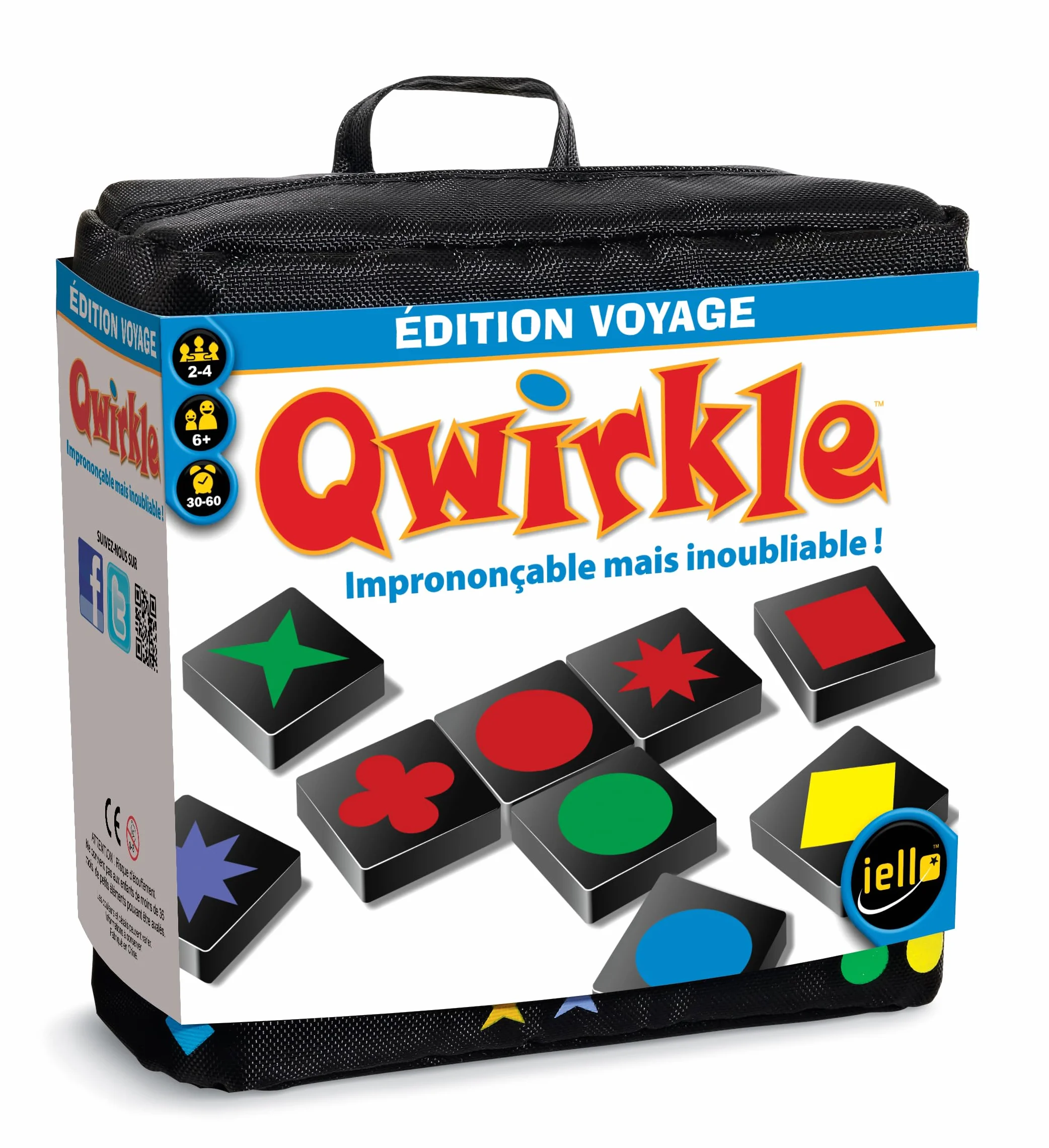 IELLO Qwirkle Voyage Jeu de Société Familial Compact Logique Stratégie Format Transportable 2-4 Joueurs 30 Min Dès 6 Ans