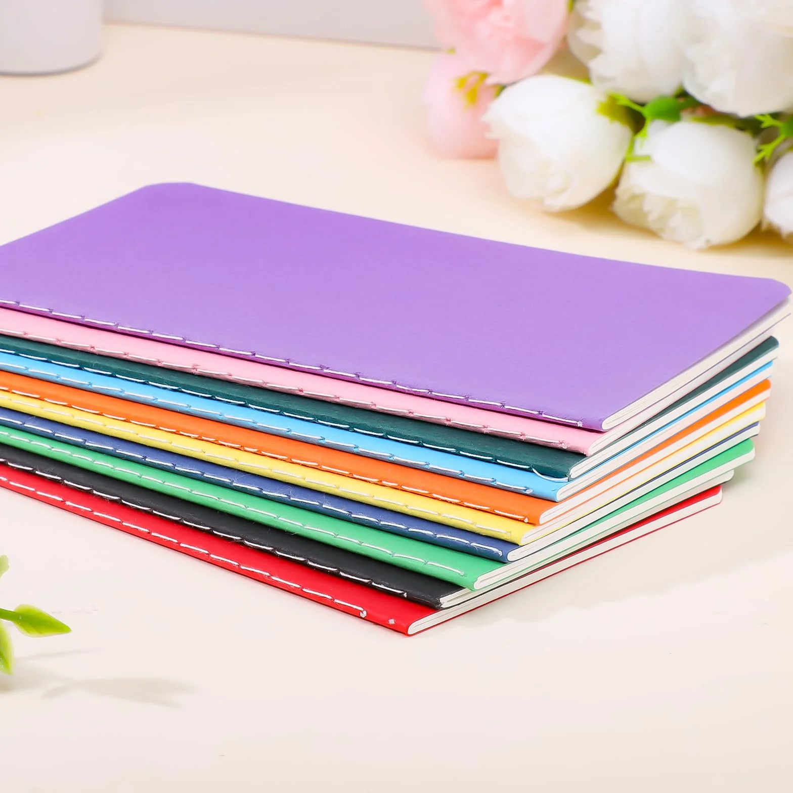 Yoosso Lot de 20 blocs-notes A6 ligné 9 x 14 cm 10 couleurs 16 feuilles