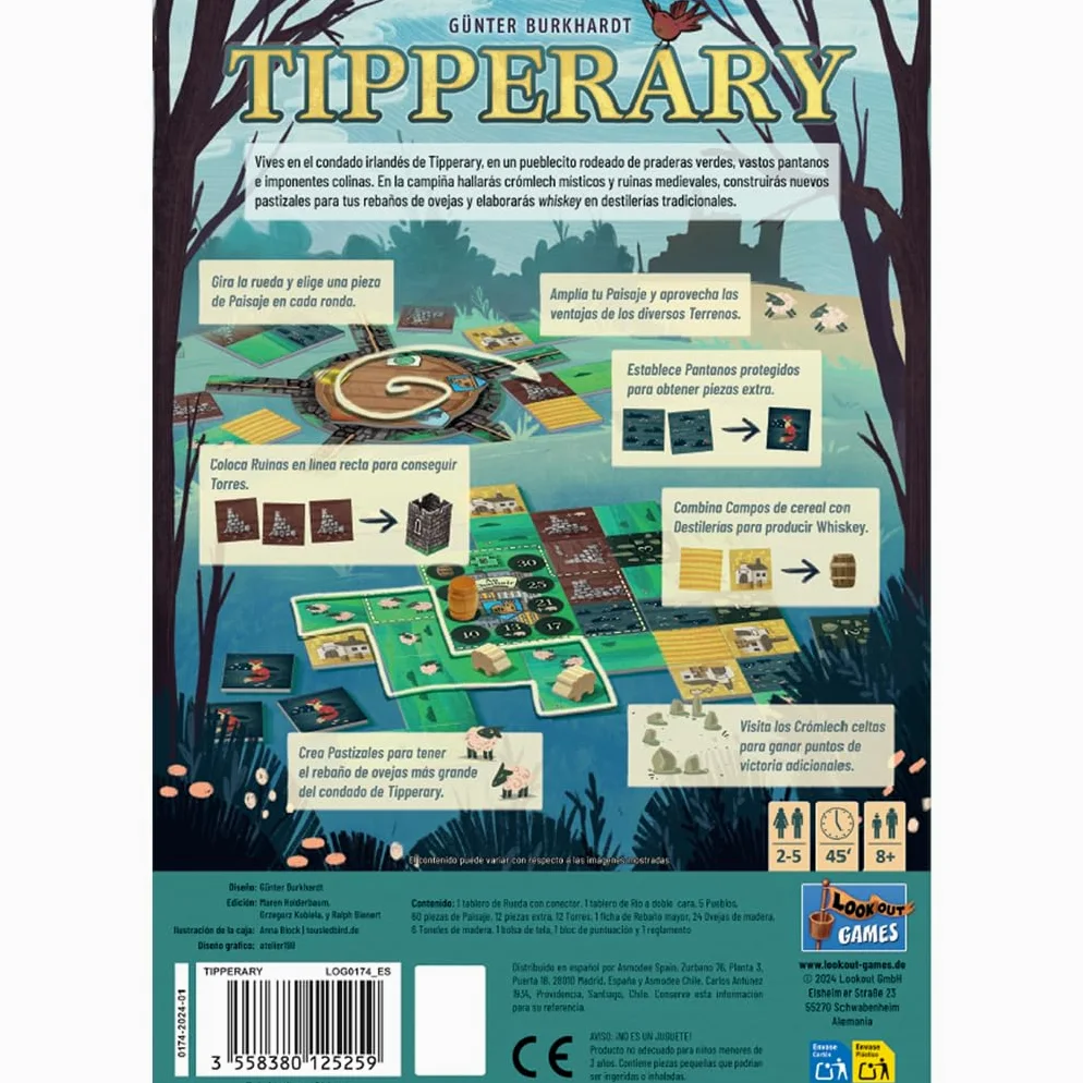 Asmodee Tipperary Jeu de société à partir de 8 Ans, 2 à 5 Joueurs, 45 Minutes par Partie, Espagnol Lookout