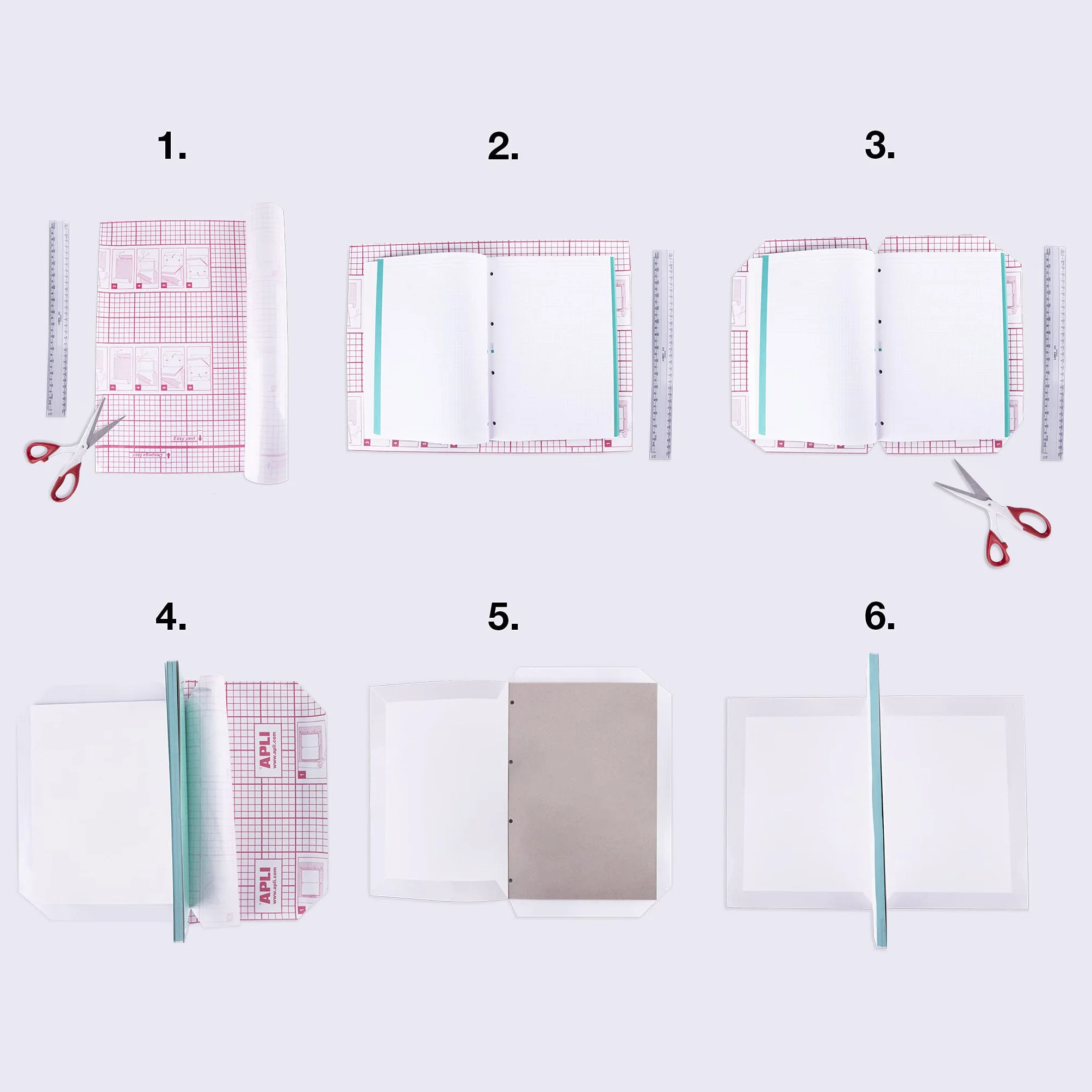 Apli Couvre-livre adhésif repositionnable rouleau 80 microns 0,50X20m film transparent PP