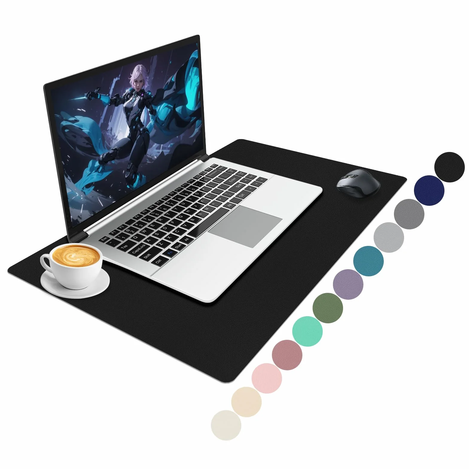 Niviy Tapis de Souris Cuir PU 60x40cm Antidérapant Imperméable Sous-Main Bureau