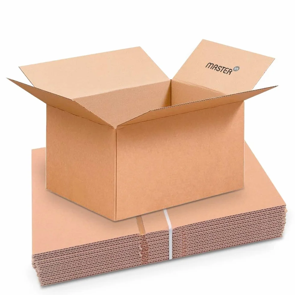 Master'in Caisse carton simple cannelure Brune 430 x 310 x 250 mm Lot de 20