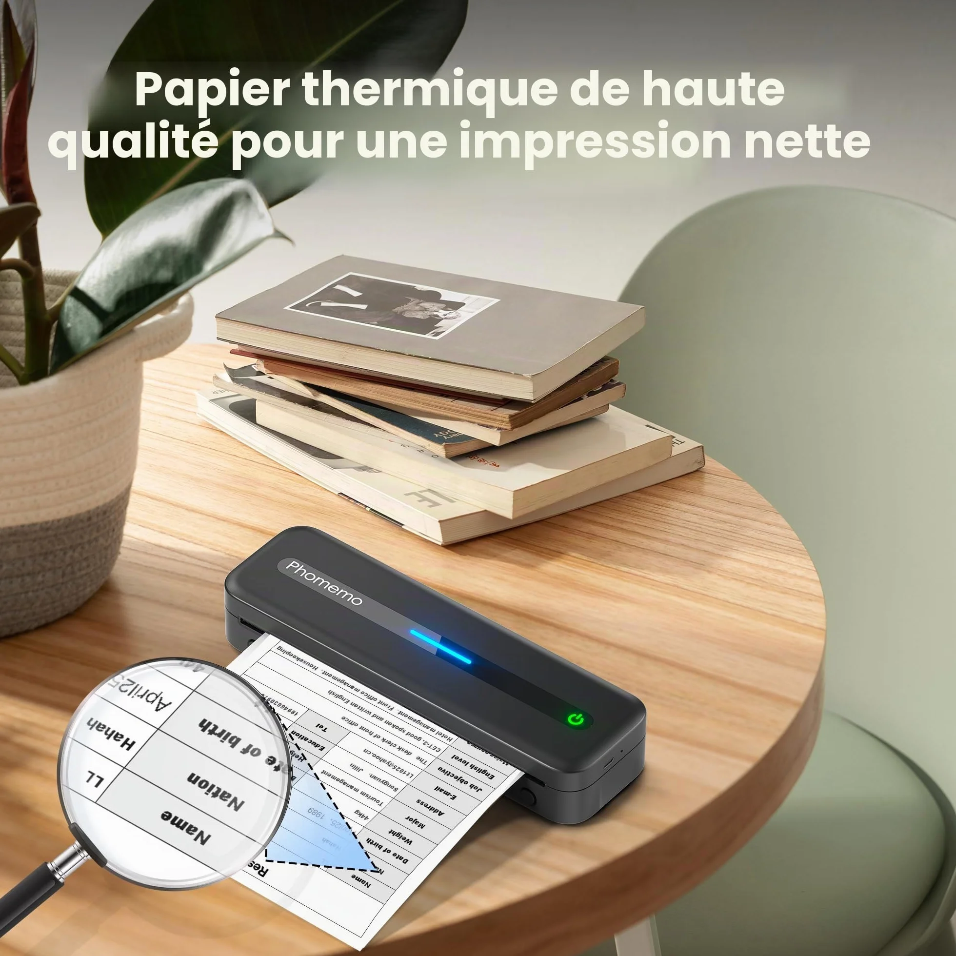 Phomemo Papier Thermique A4 2 Rouleaux 210x297 mm Compatible M832/M834/M833