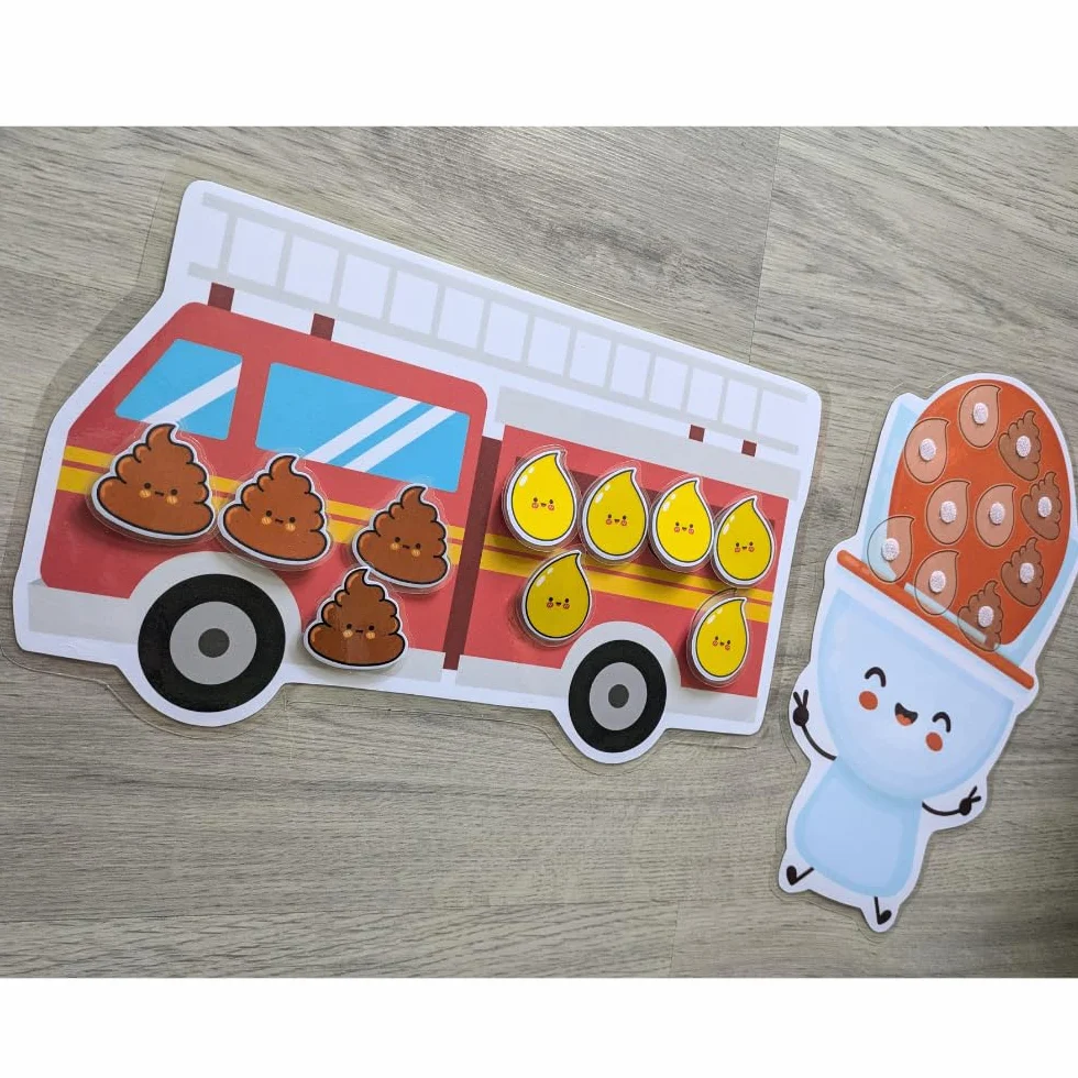 Tableau de Propreté Enfant Routine Toilettes Camion de Pompier Planificateur Visuel Éducatif Autonomie 3 Ans TDAH TSA