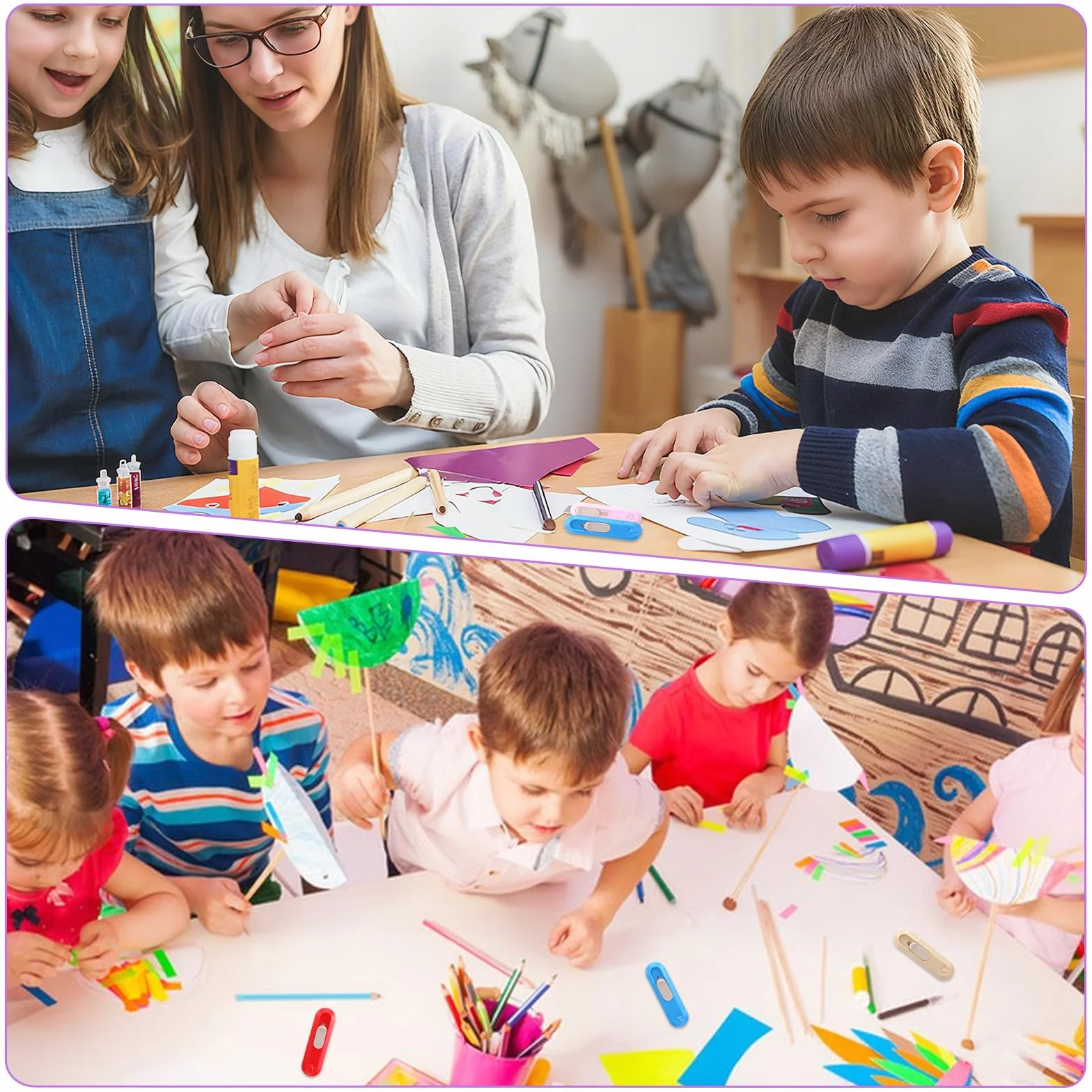 Lot de 6 mini couteaux utilitaires rétractables, coupe-boîte, cutter pour déballer et ouvrir des lettres