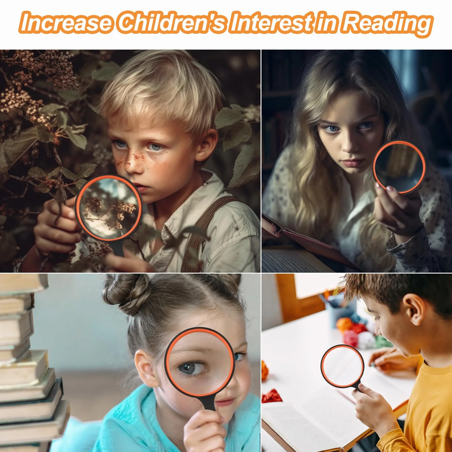 Loupe de Lecture 100 mm avec Poignée Antidérapante pour Livres Scientifiques, Journaux, Insectes