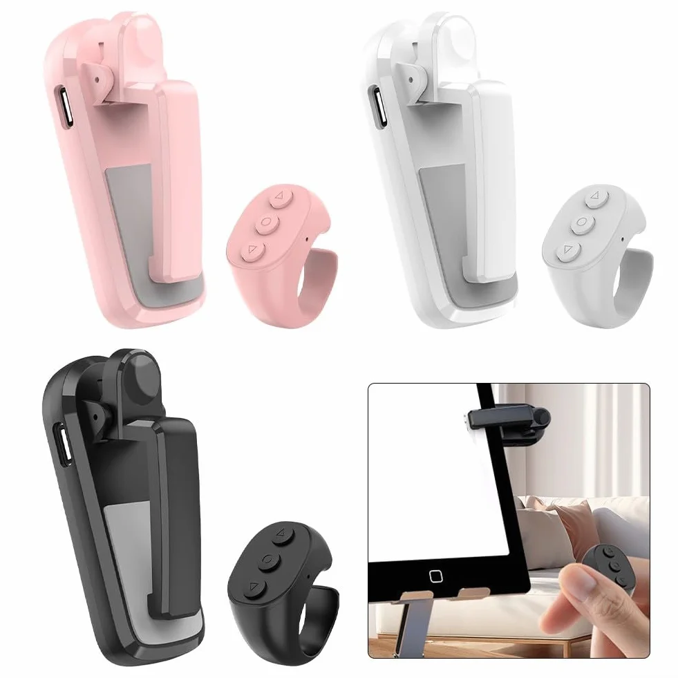 Retourneur de page sans fil pour Kindle, portée 5 m, JX-07 noir