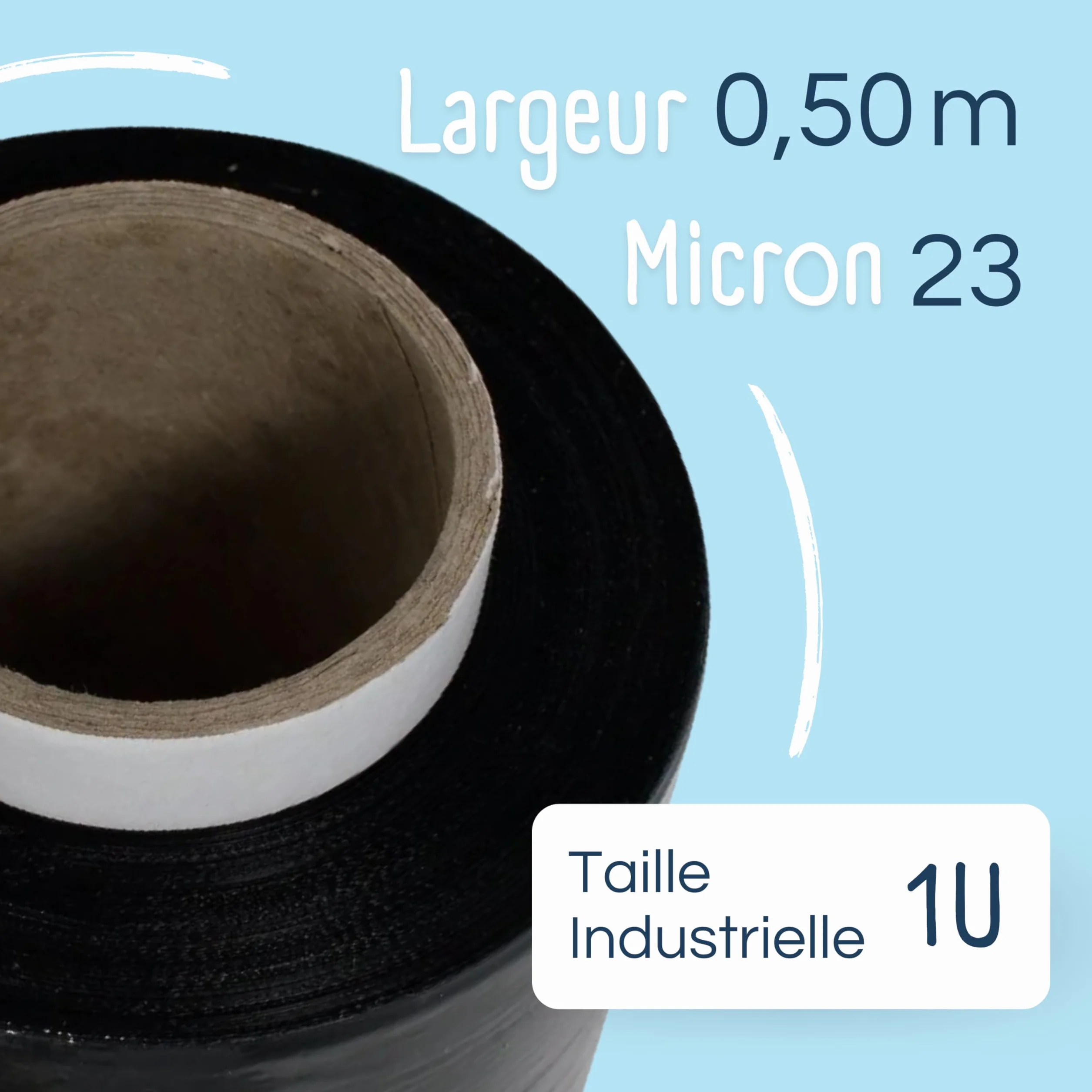 Raylu Paper Film Étirable Industriel Noir Haute Élasticité 1 Unité