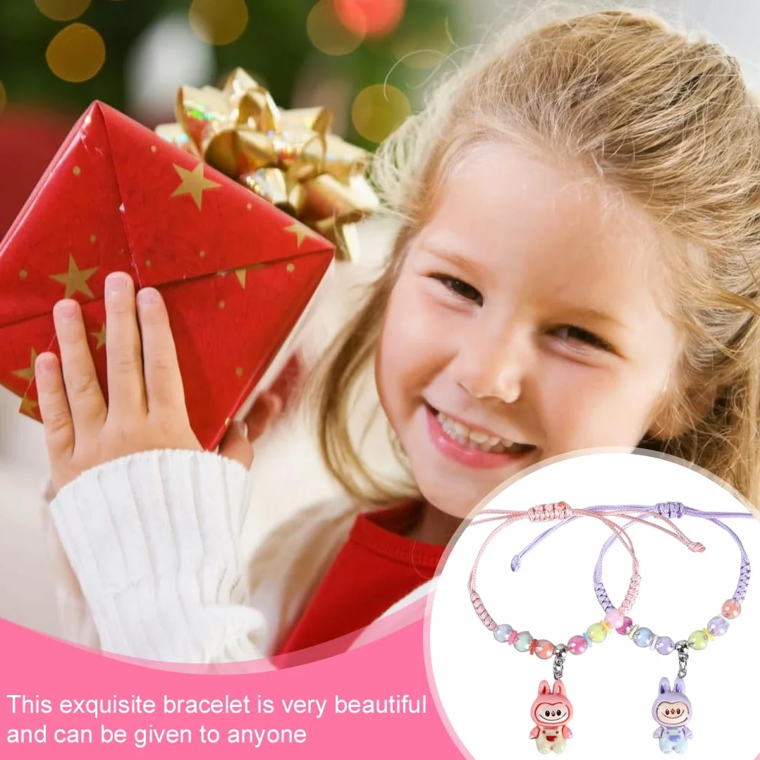 Bracelets tressés réglables cartoon mignon pour filles enfants