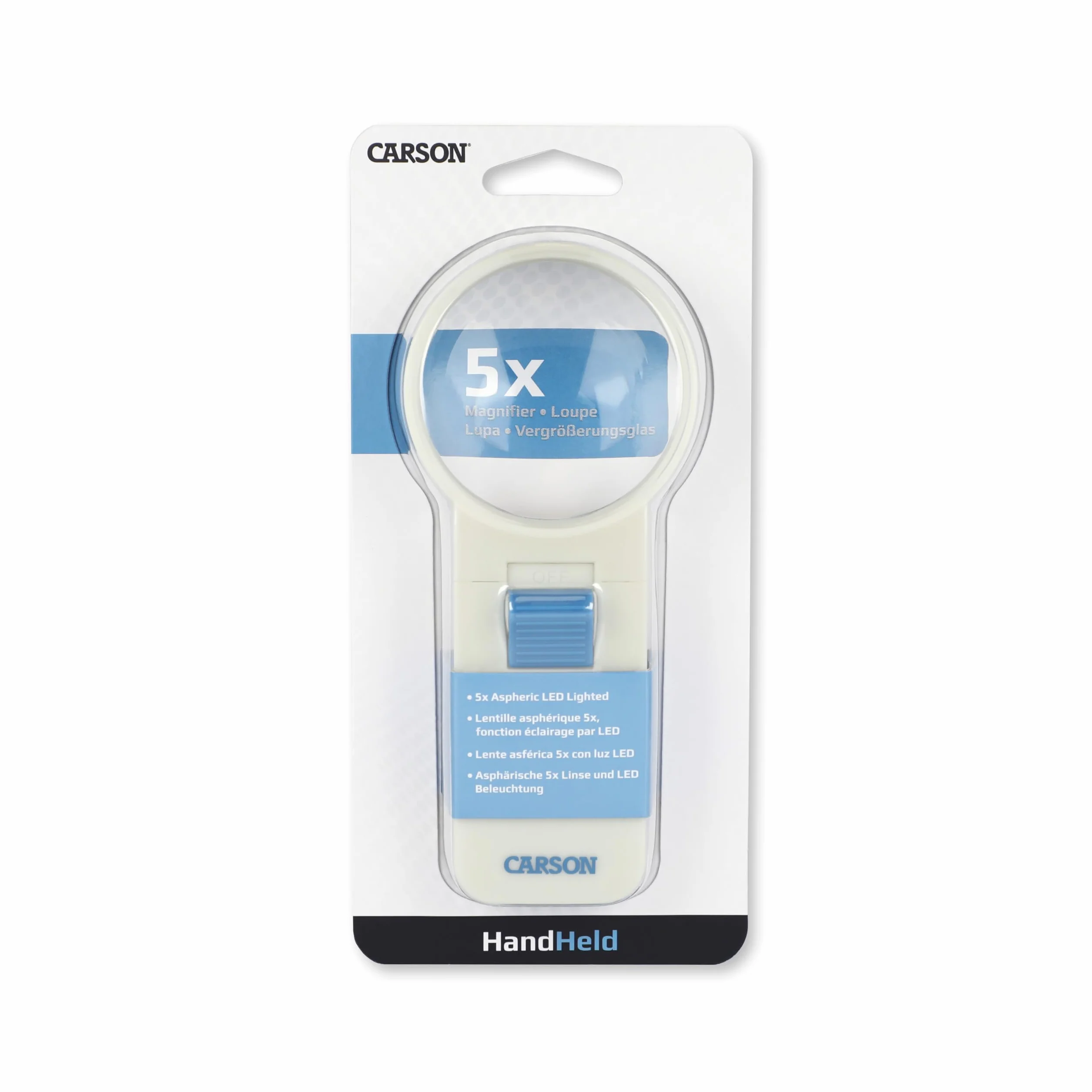 Carson Loupe éclairée LED 5X 6,4 cm Asphérique Portable SV-50