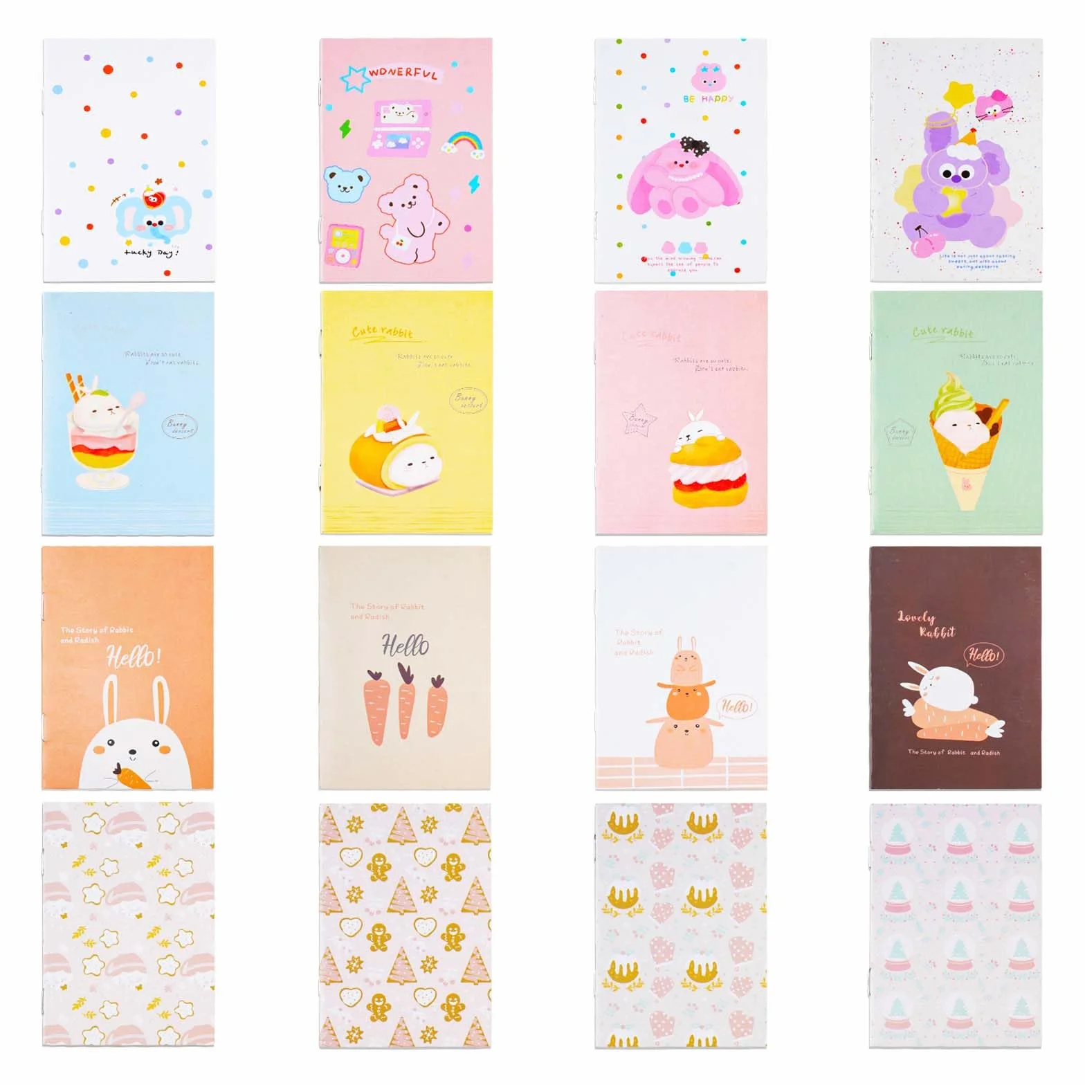 Petit Carnet de Notes de Poche 16 Pièces Couverture Souple Lapin