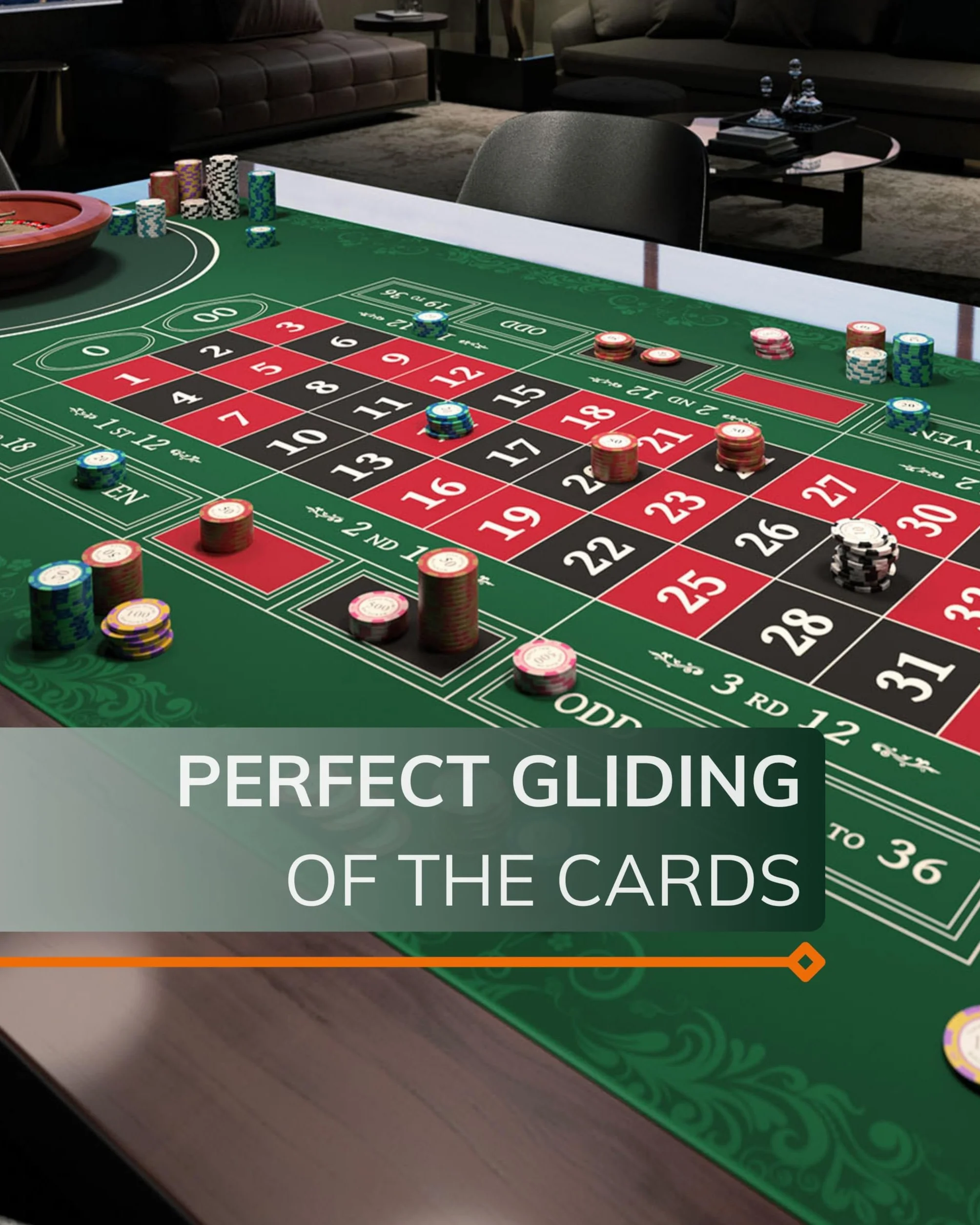 Bullets Playing Cards, Tapis de roulette, différentes tailles et variantes, disposition de roulette de style casino, durable, portable, double 0 à 190,5 x 89 cm, vert