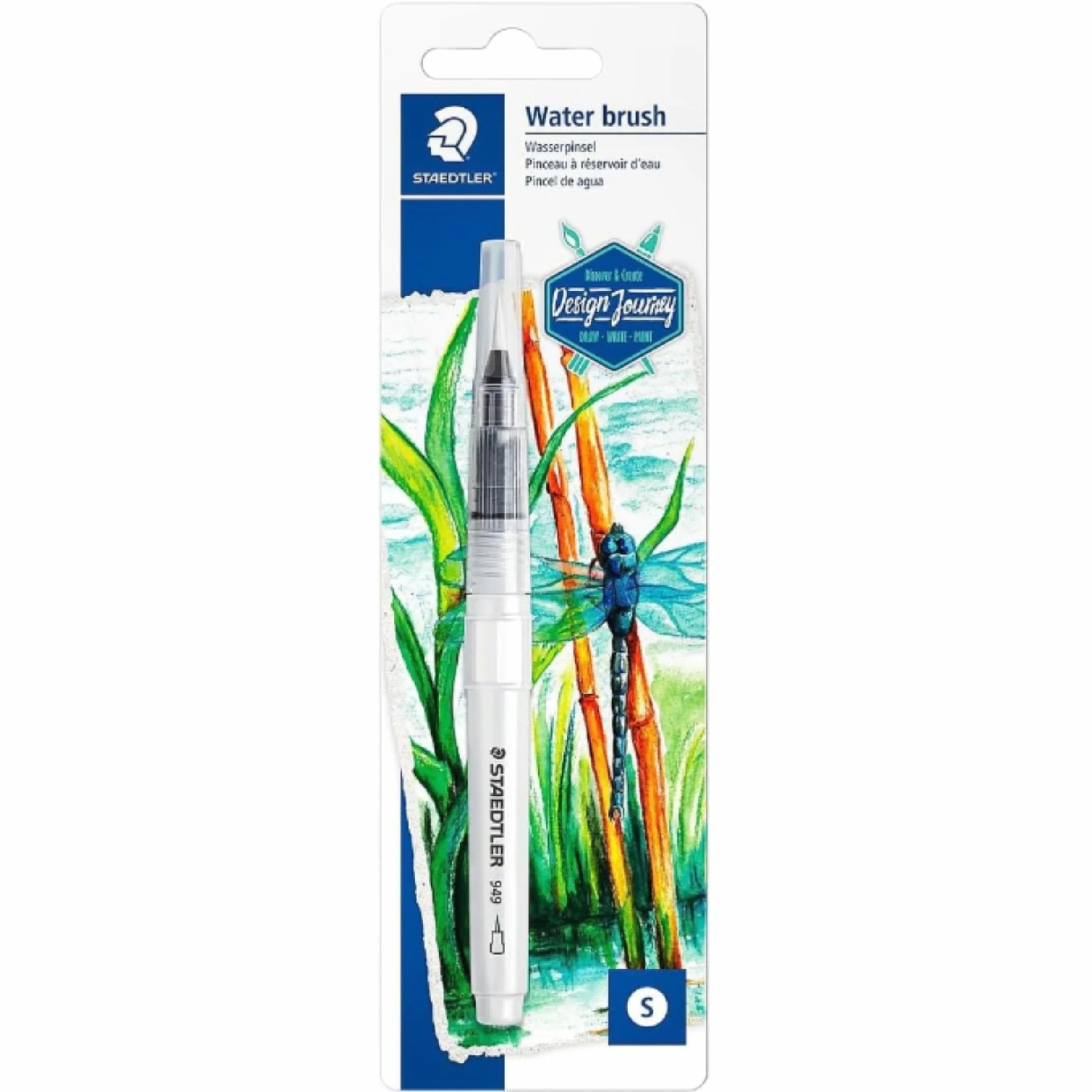 Staedtler Pinceau à réservoir d'eau en nylon résistant, Touffe ronde et fine, 949 BK-1-C