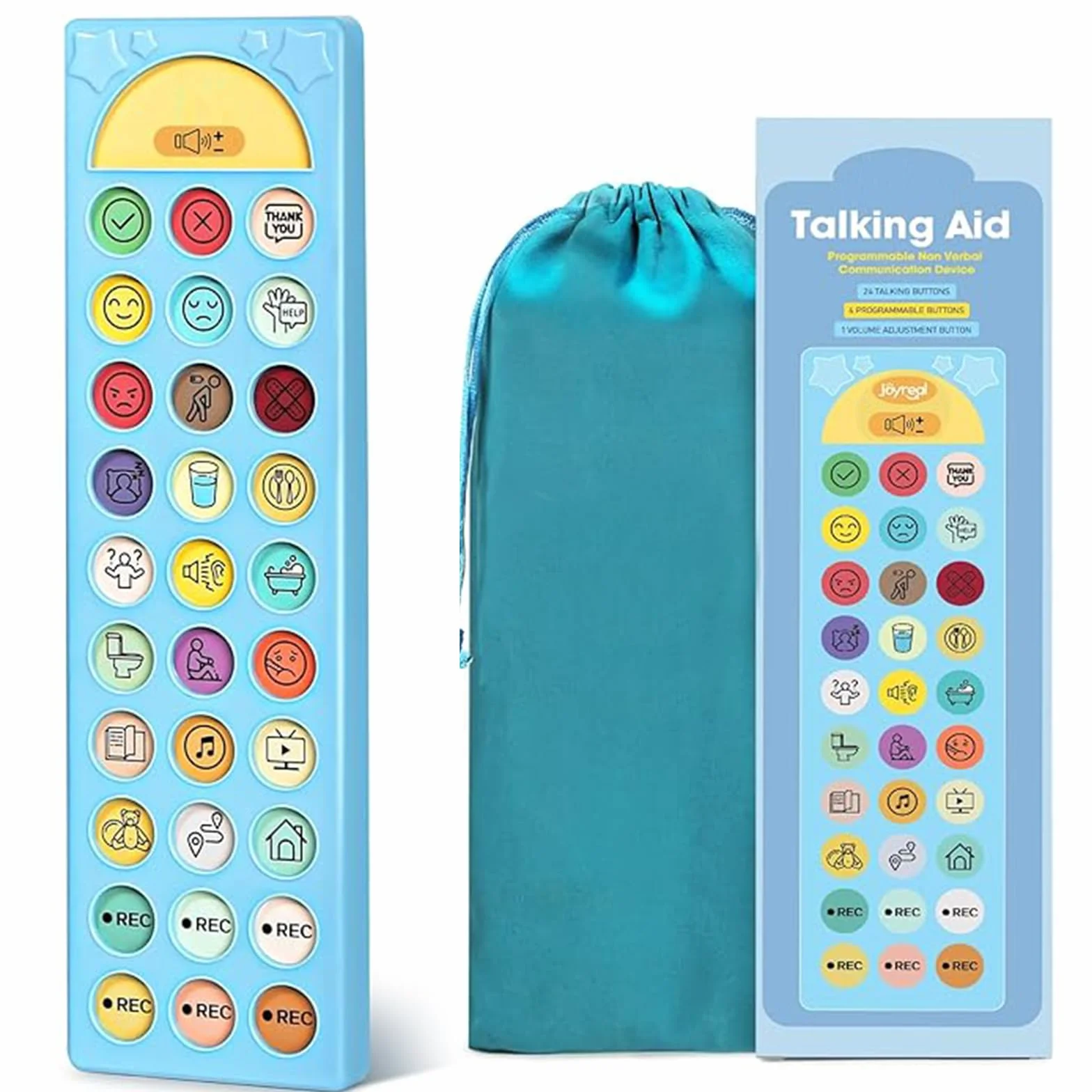 Dispositif CAA pour Autisme, Outil de Communication Non Verbale 6 Boutons Programmable Volume Réglable Aide Thérapie Vocale