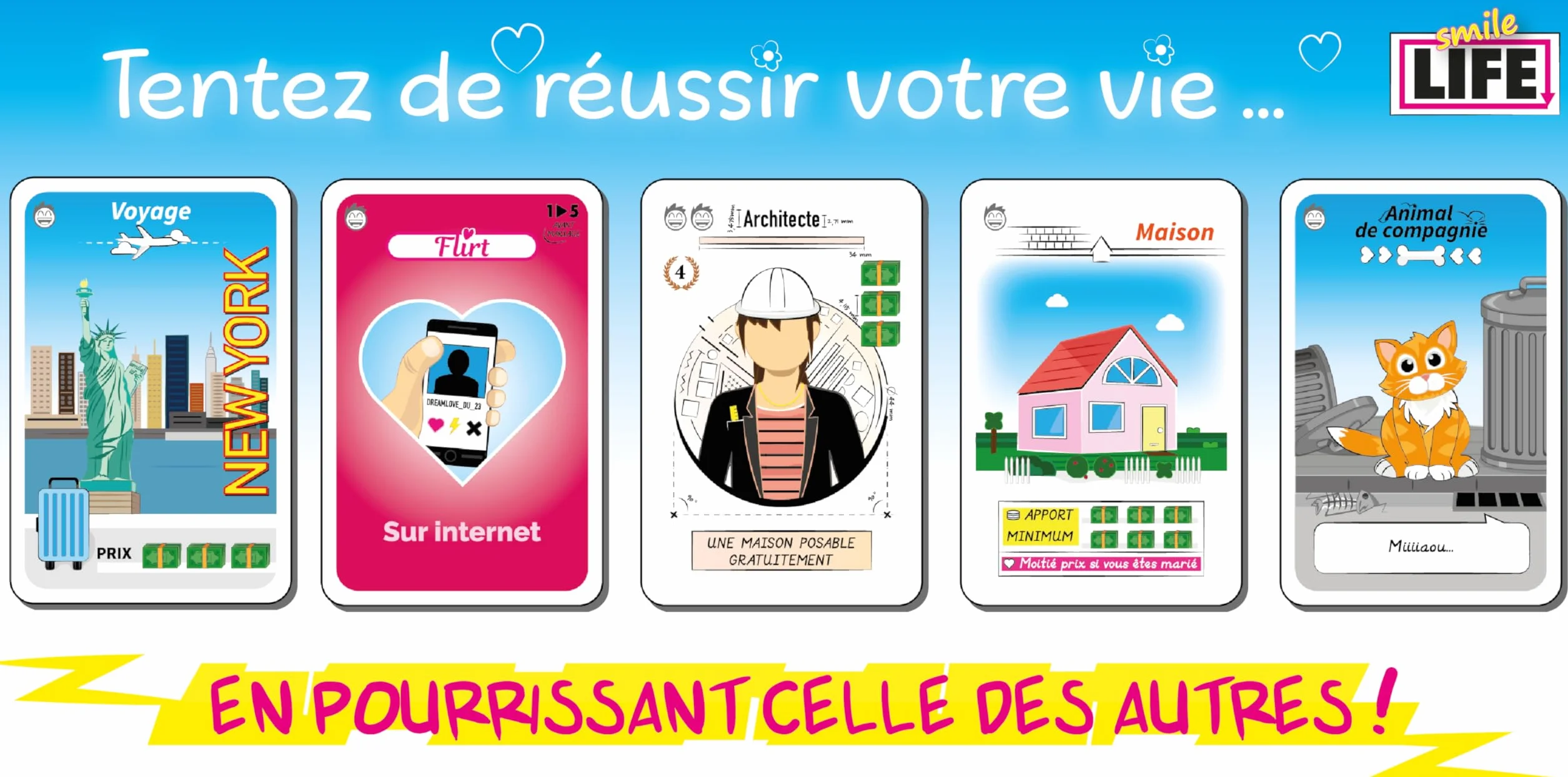 Blackrock Games Smile Life: Vie de Luxe Extension 60 Cartes Humour Stratégie 2-6 Joueurs 12+