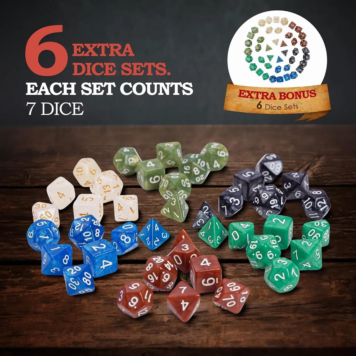 Donjons et Dragons Boîte d’initiation, kit de démarrage jeu de société DND 5e édition pour débutant avec 6 jeux de dés, sacs en flanelle, figurines, héros, écran maître, contenu imprimable