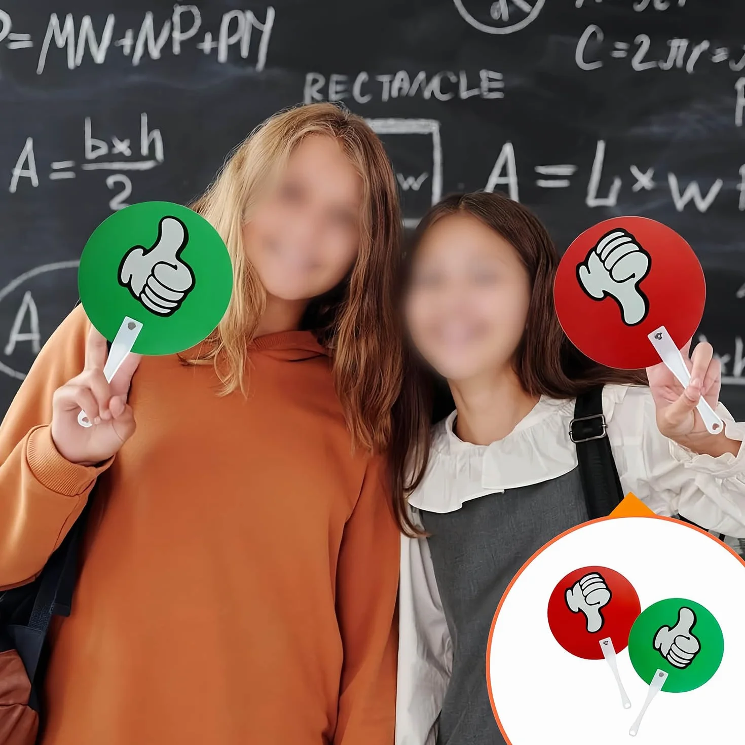 Lot de 10 palettes de vote pouce levé et pouce baissé pour salle de classe, fournitures enseignants