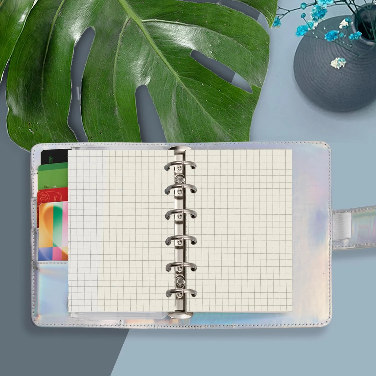 Recharge A7 pour agenda Filofax, 11 styles, 6 trous, 100 g/m², 12 x 8 cm, Harphia Grid Square