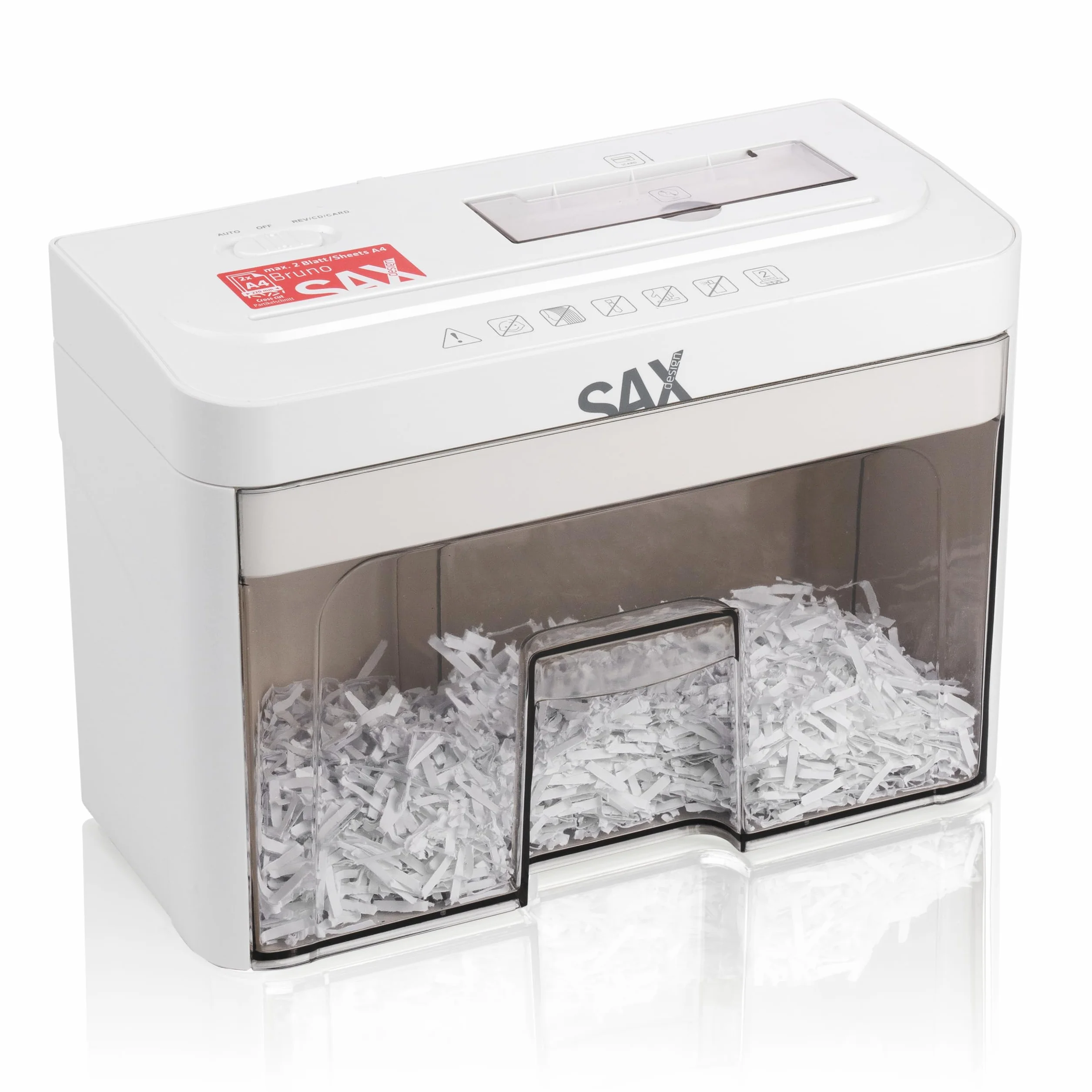 Sax Bruno Destructeur de Papier 3x18 mm 220 mm A4 3,5 L Silencieux 70 dB