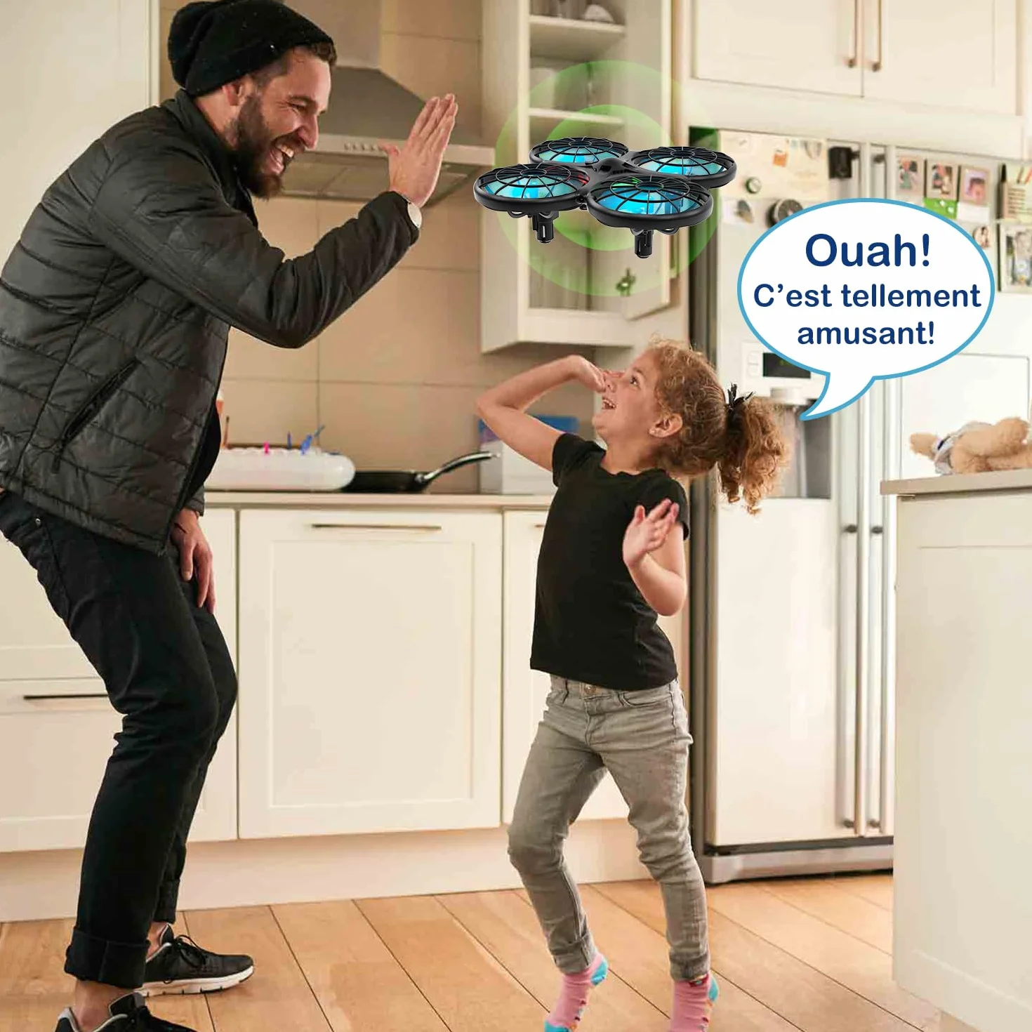 Drone pour Enfant Mini Drone Télécommandé Anti-Collision Automatique Certification C0