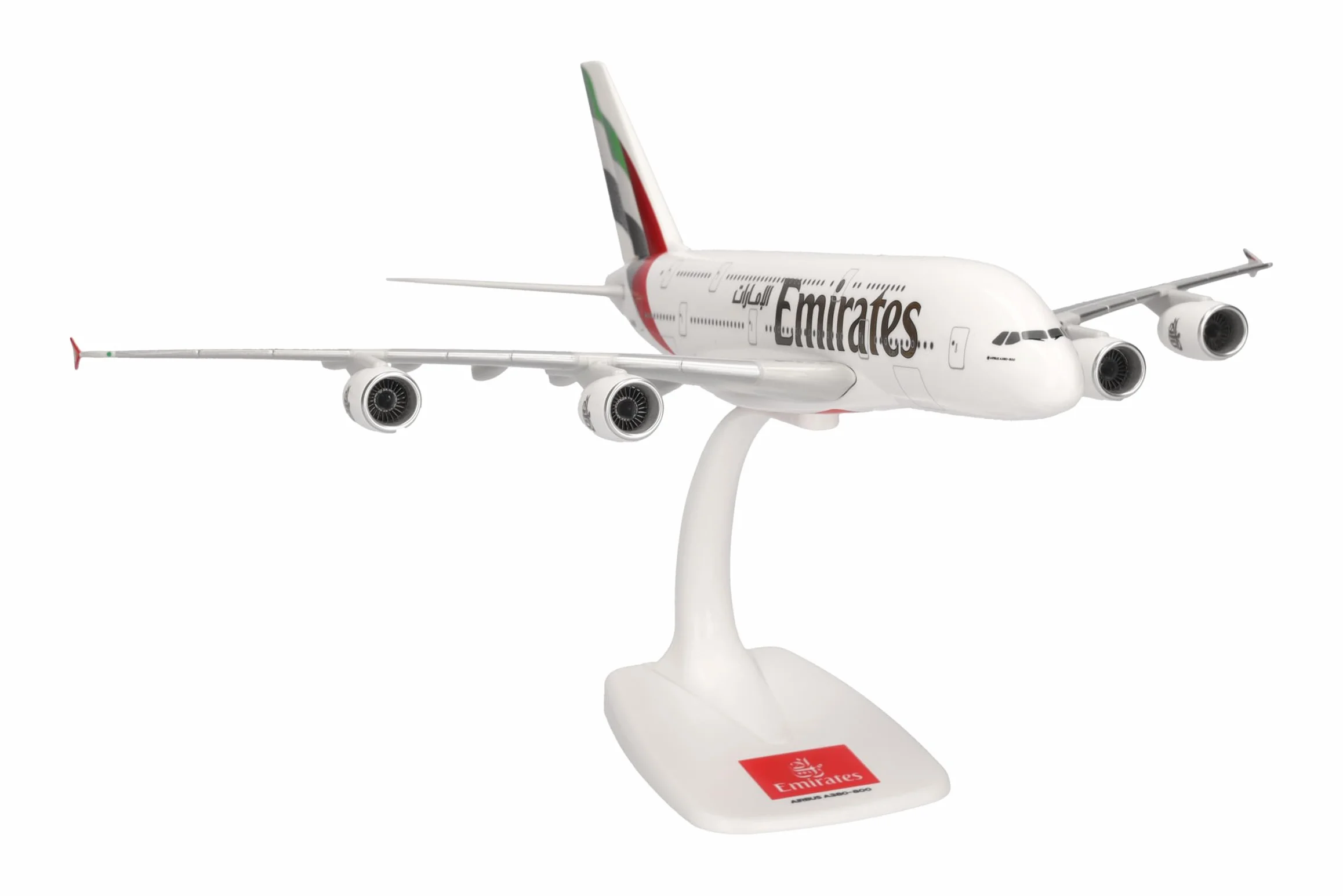 Herpa Snap-Fit Avion Emirates Airbus A380 Miniature échelle 1:250 Collection avec Socle Plastique