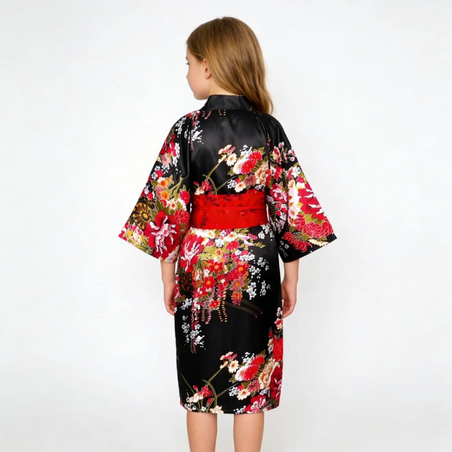 Enfants Kimono Robe Japonais, Enfants Costumes Japonais Cosplay Vêtements, Kimono Déguisement, Filles Yukata Peignoir Ensemble avec Accessoire