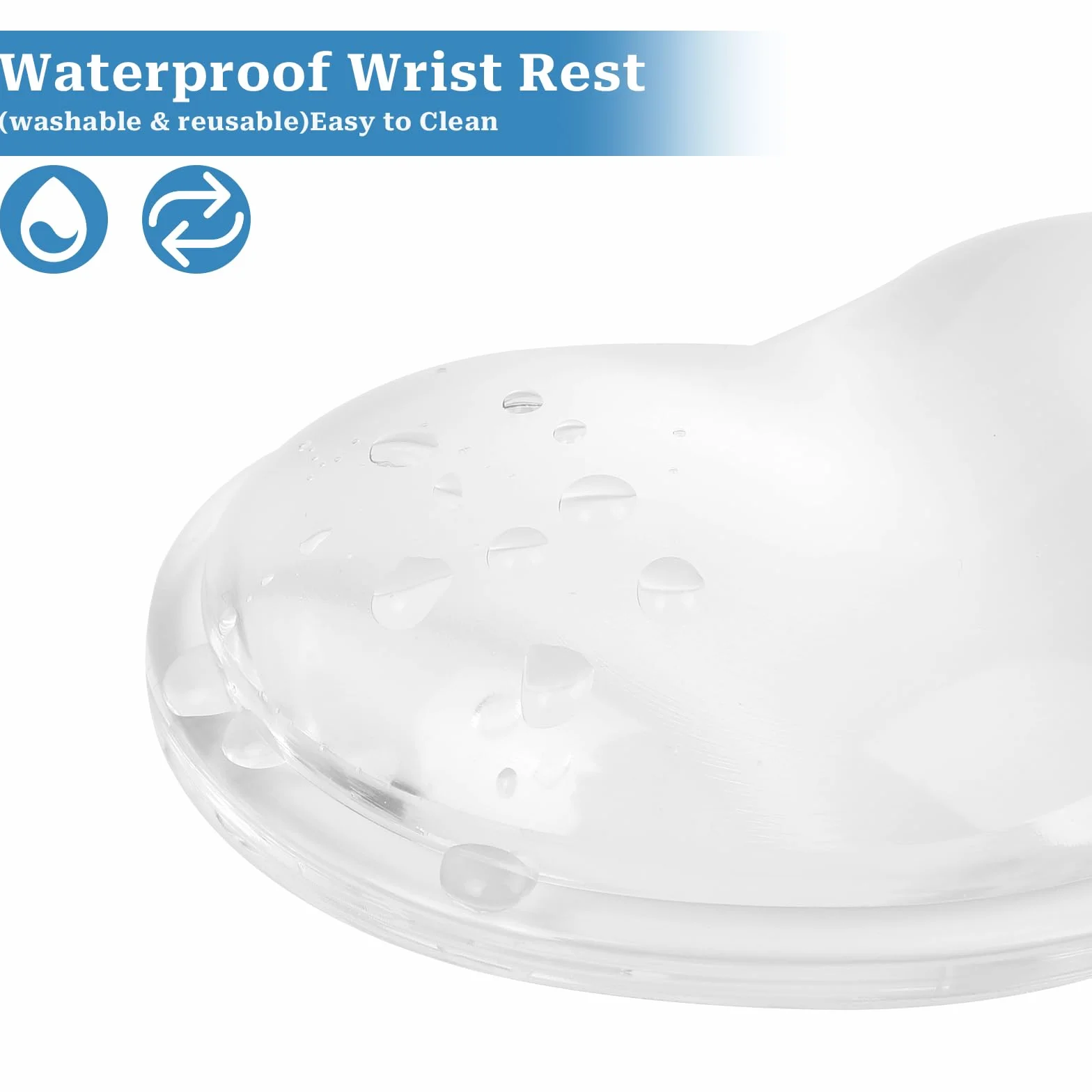 Repose-poignet en gel souple ergonomique pour souris, coussin silicone transparent anti-fatigue