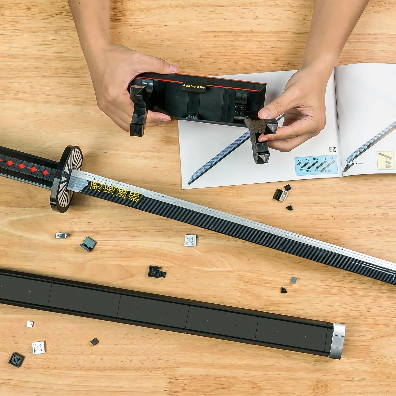 QLT Ideas Katana cosplay Tanjiro Kamado Demon Slayer briques 771 pièces fourreau support