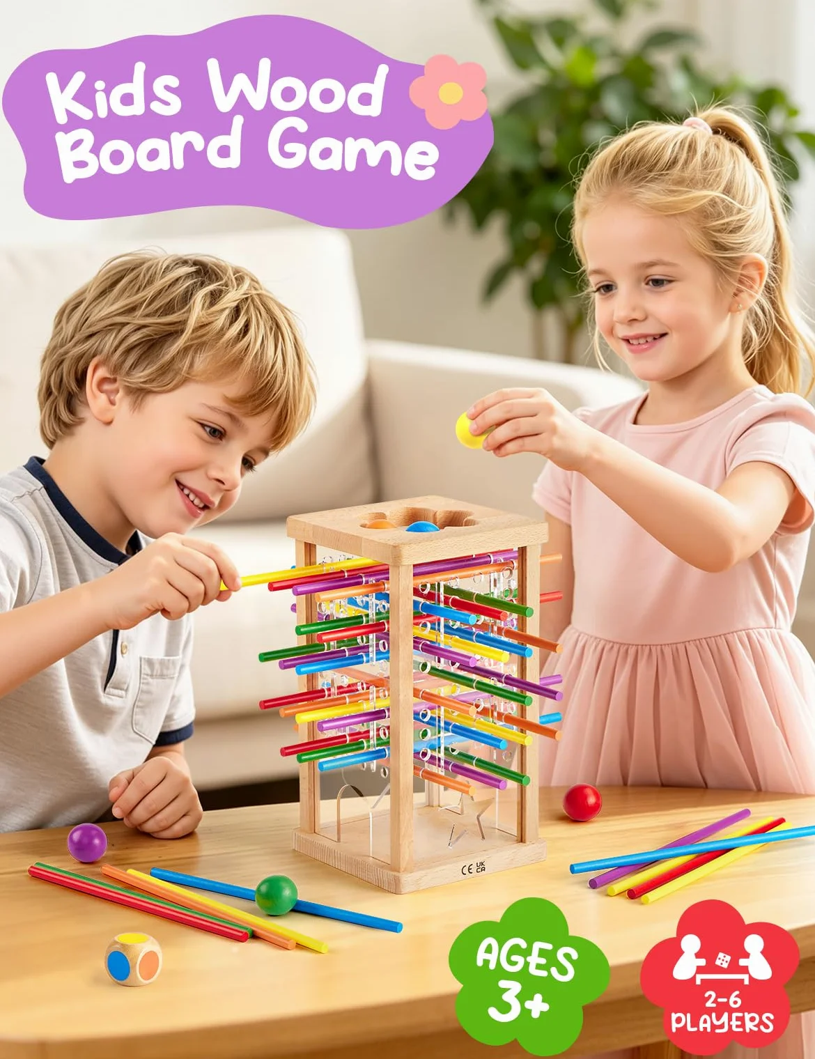 Montessori Jeu de société en bois pour enfants de 4 à 6 ans, éducatif en mathématiques, jouet de motricité fine pour filles et garçons de 3 ans et plus, jeu de table classique pour nuit en famille