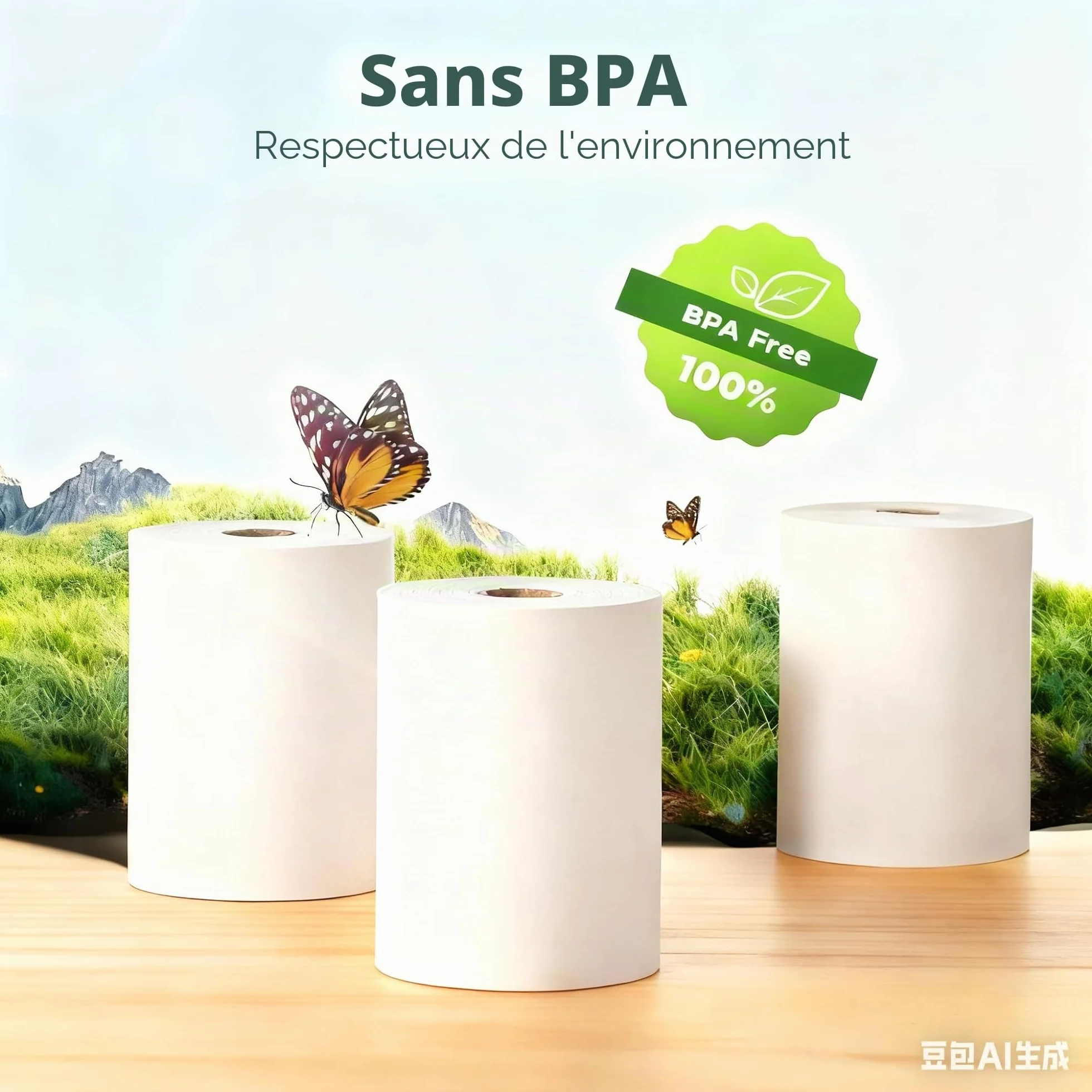 MUNBYN Papier Thermique 80mm POS Bobine 80x50mm Rouleau Ticket De Caisse 10 Rolls