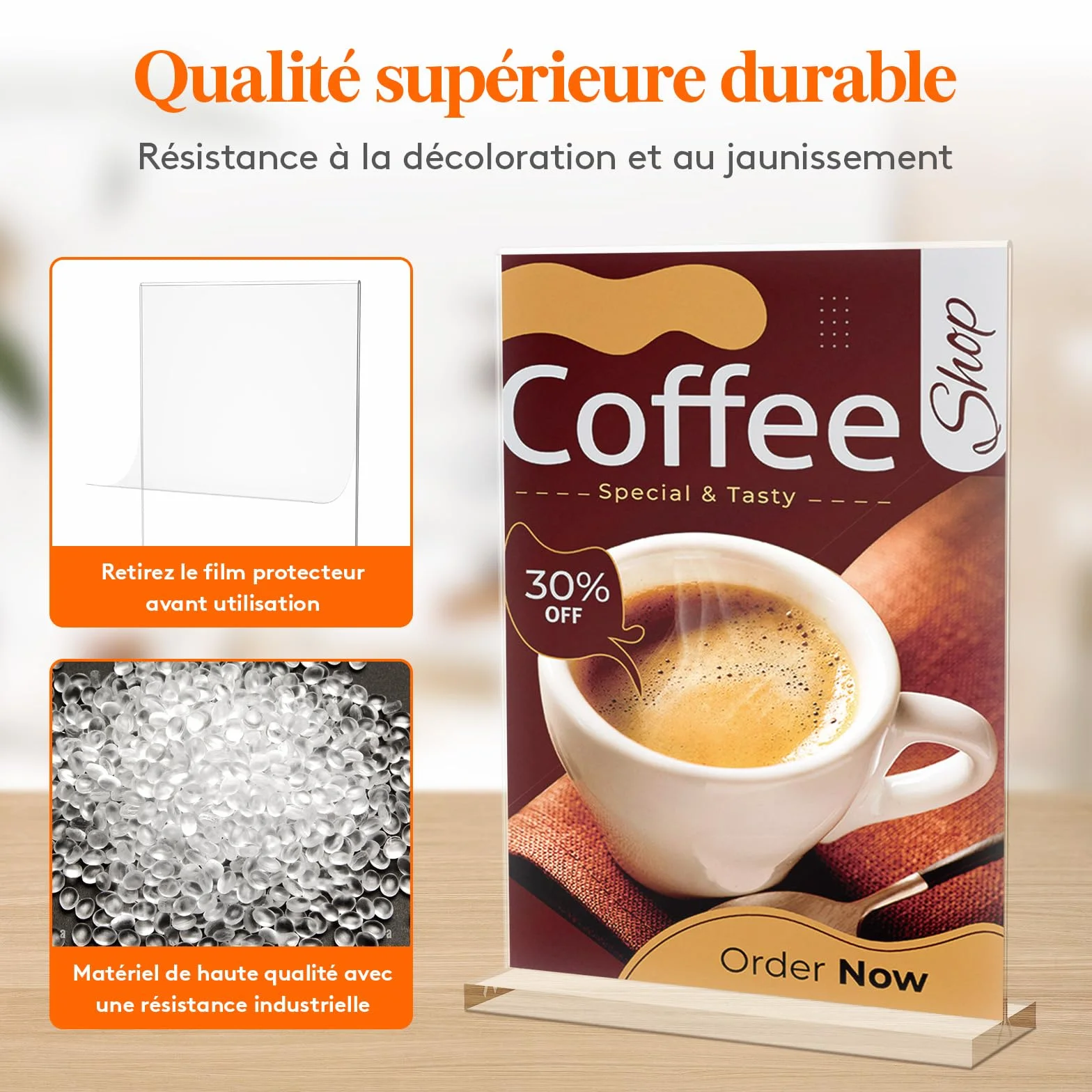 Lifewit Porte Affiche A4 Acrylique Transparent, Présentoir Table Forme T, 30x21 cm Lot 6