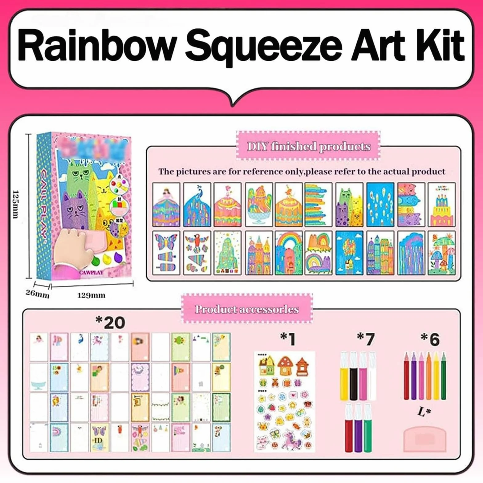Rainbow Scratch Art Kit pour Enfants, DIY Squeegee Art, 35 Pièces
