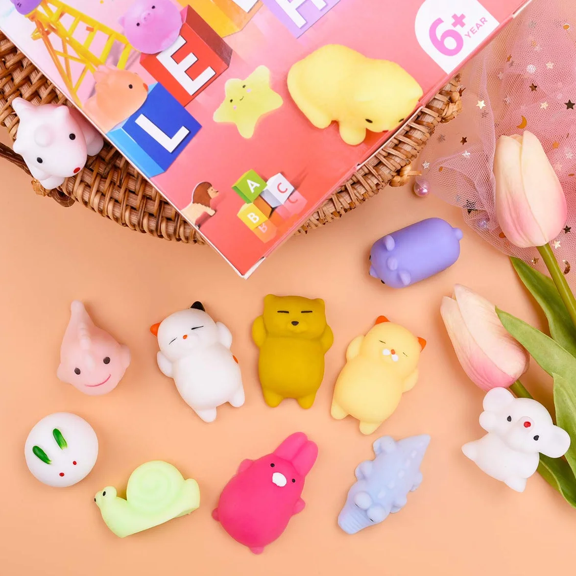 Lot de 30 Mini Jouets Mochi Squishy Anti-Stress Kawaii pour Enfants